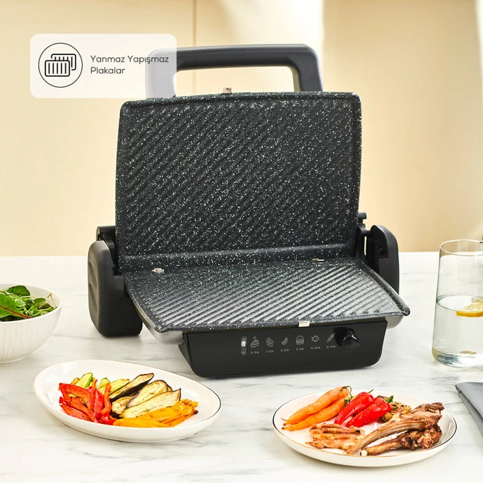 Pre-order 25 Days Delivery - Karaca Crust Grill Toast Grill and Toaster 6 Slices Matte Cream 153.09.01.6893 -  Kitchen Appliances - ebarza Furniture UAE | Shop Modern Furniture in Abu Dhabi & Dubai - مفروشات ايبازرا في الامارات | تسوق اثاث عصري وديكورات مميزة في دبي وابوظبي