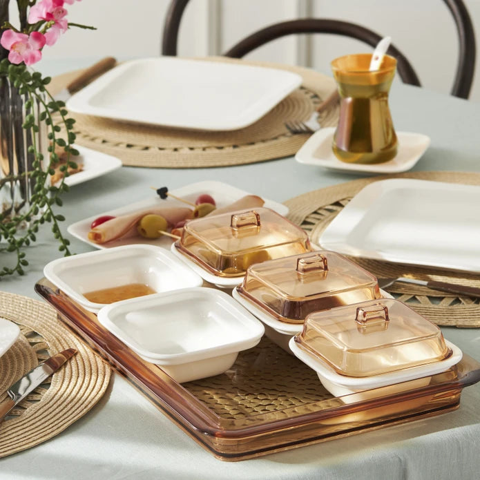 Pre-order 25 Days Delivery - Karaca Fabio Porcelain/Acrylic 41 Piece 6 Person Breakfast/Serving Set Amber 153.09.01.2440 -  Dinnerware Sets - ebarza Furniture UAE | Shop Modern Furniture in Abu Dhabi & Dubai - مفروشات ايبازرا في الامارات | تسوق اثاث عصري وديكورات مميزة في دبي وابوظبي