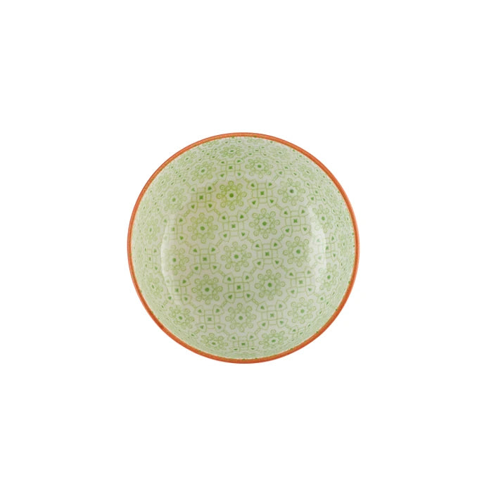 Karaca Floral Green Round Snack Bowl 10 cm 153.03.08.2975 -  Bowls | وعاء وجبات خفيفة مستدير باللون الأخضر الزهري من كاراجا مقاس 10 سم - ebarza Furniture UAE | Shop Modern Furniture in Abu Dhabi & Dubai - مفروشات ايبازرا في الامارات | تسوق اثاث عصري وديكورات مميزة في دبي وابوظبي