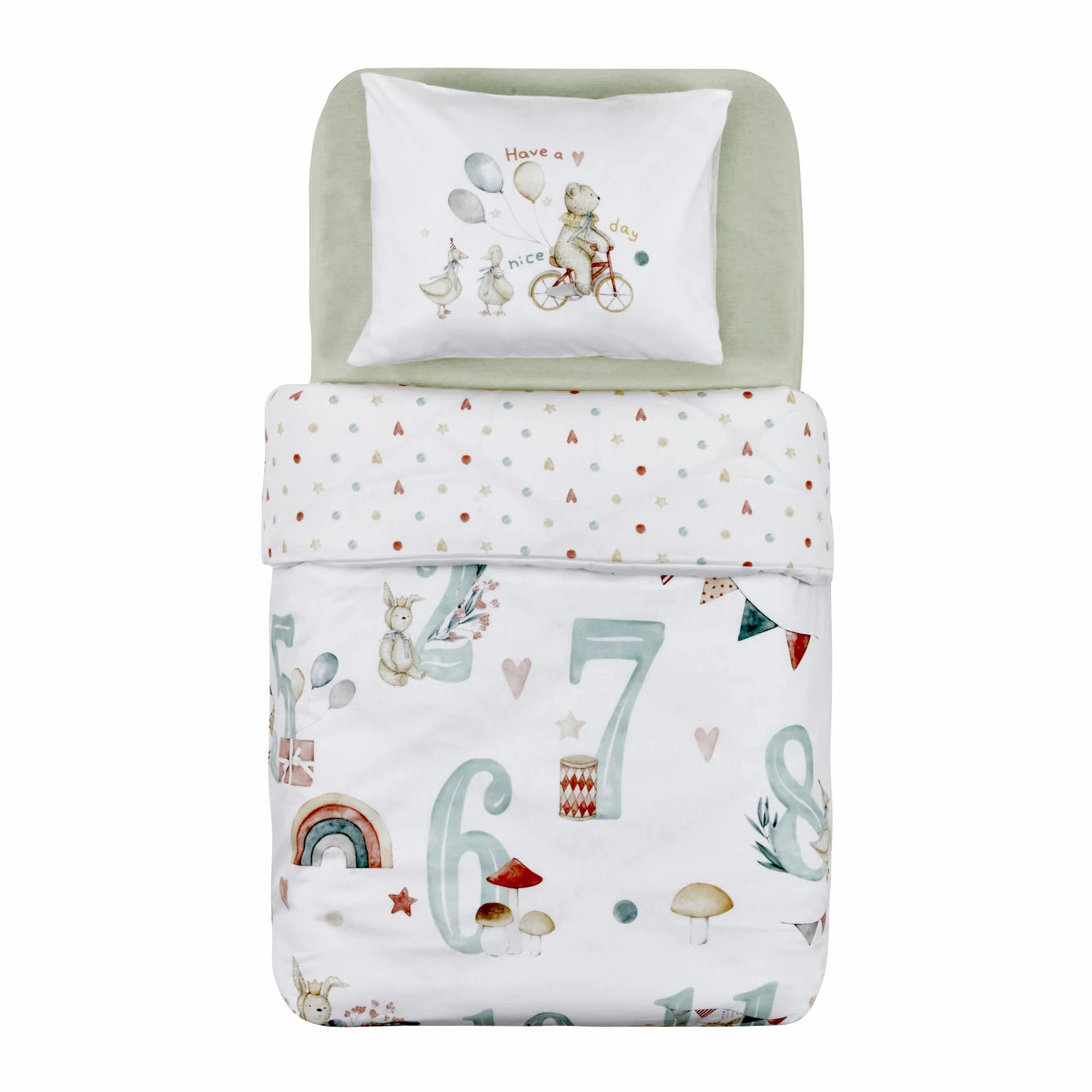 Karaca Home Nice Day Baby Duvet Cover Set 200.22.06.0002 -  Bedding | مجموعة غطاء لحاف للأطفال من كاراجا هوم نايس داي - ebarza Furniture UAE | Shop Modern Furniture in Abu Dhabi & Dubai - مفروشات ايبازرا في الامارات | تسوق اثاث عصري وديكورات مميزة في دبي وابوظبي