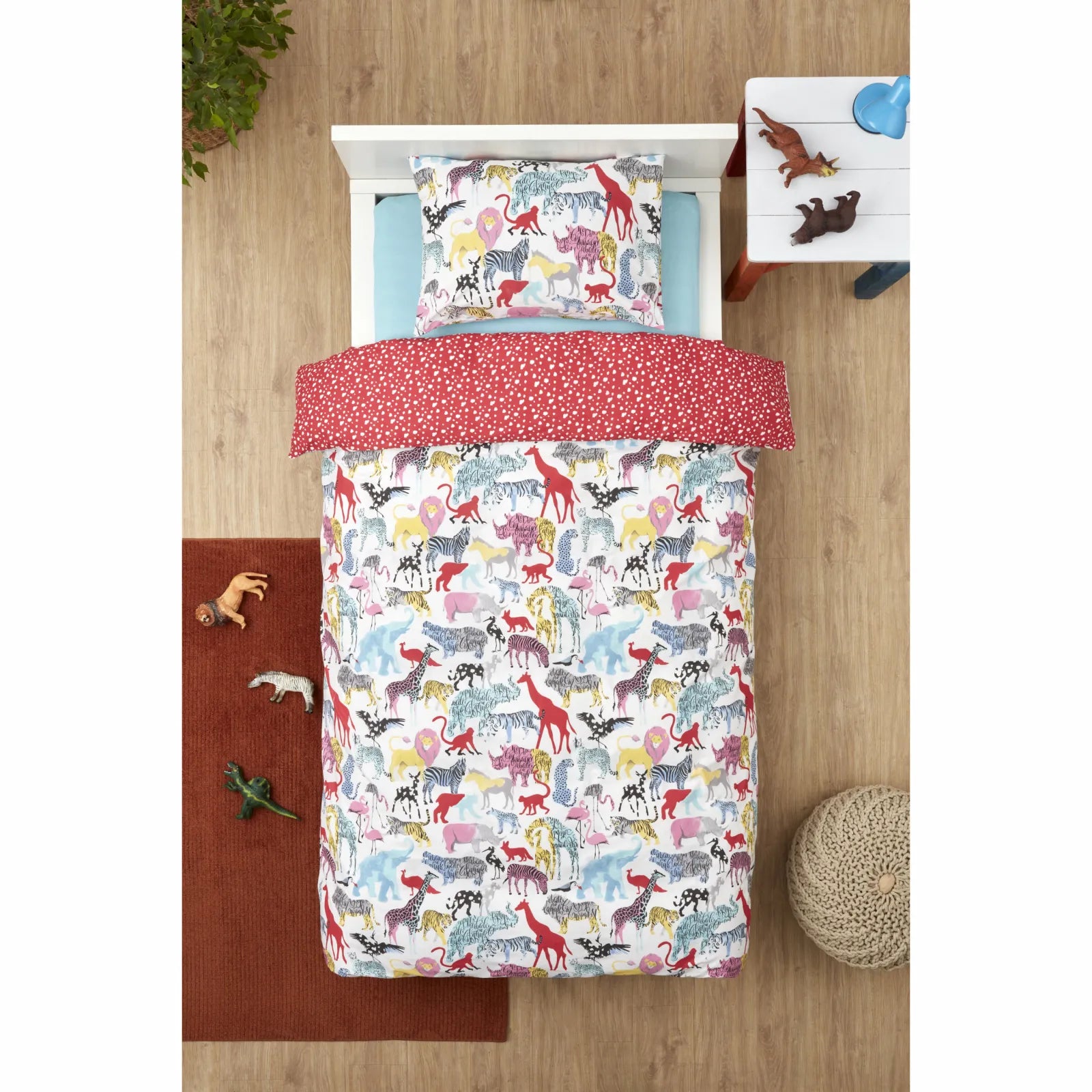 Karaca Home Young Animal 100% Cotton Single Fitted Duvet Cover Set 200.22.14.0230 -  Bedding | كاراجا هوم حيوان صغير طقم غطاء لحاف فردي مصنوع من القطن بنسبة 100% - ebarza Furniture UAE | Shop Modern Furniture in Abu Dhabi & Dubai - مفروشات ايبازرا في الامارات | تسوق اثاث عصري وديكورات مميزة في دبي وابوظبي