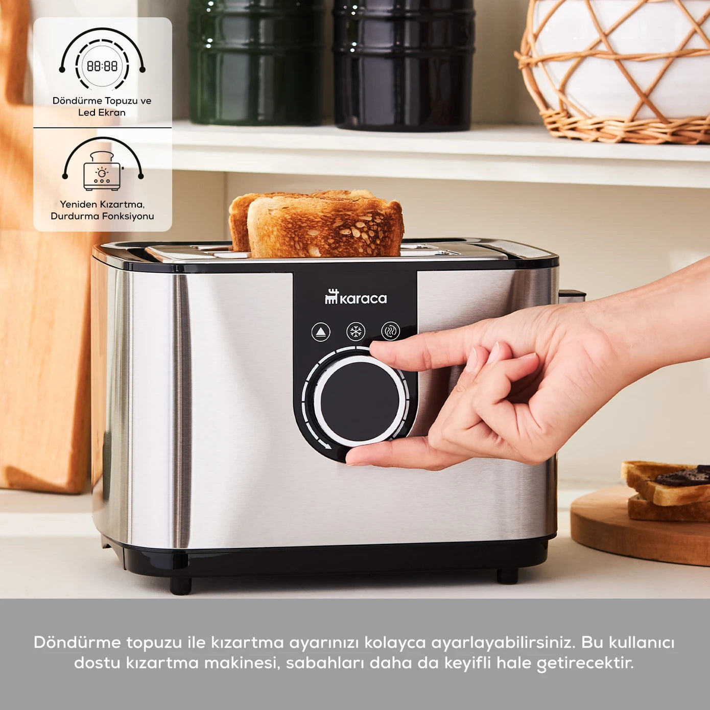 Karaca Inox Toaster 2303 153.09.01.0590 -  Kitchen Appliances | محمصة كاراجا إينوكس 2303 - ebarza Furniture UAE | Shop Modern Furniture in Abu Dhabi & Dubai - مفروشات ايبازرا في الامارات | تسوق اثاث عصري وديكورات مميزة في دبي وابوظبي