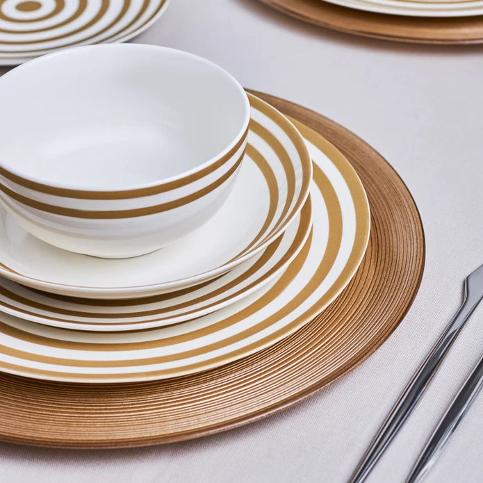 Karaca Sunshine Gold 24 Piece Porcelain Dinner Set for 6 Persons 153.03.08.1789 -  Dinnerware Sets | طقم عشاء كاراجا صن شاين جولد 24 قطعة بورسلين لـ 6 أشخاص - ebarza Furniture UAE | Shop Modern Furniture in Abu Dhabi & Dubai - مفروشات ايبازرا في الامارات | تسوق اثاث عصري وديكورات مميزة في دبي وابوظبي