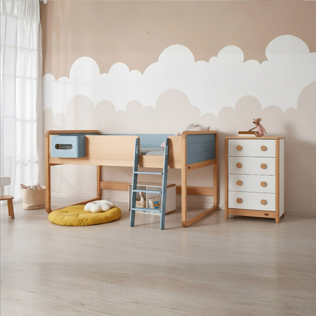 Kids Byron Long Junior Double Loft Bed BK-BYLJDLB/BBBH/BK-LBS/BB -  Kids Beds - ebarza Furniture UAE | Shop Modern Furniture in Abu Dhabi & Dubai - مفروشات ايبازرا في الامارات | تسوق اثاث عصري وديكورات مميزة في دبي وابوظبي
