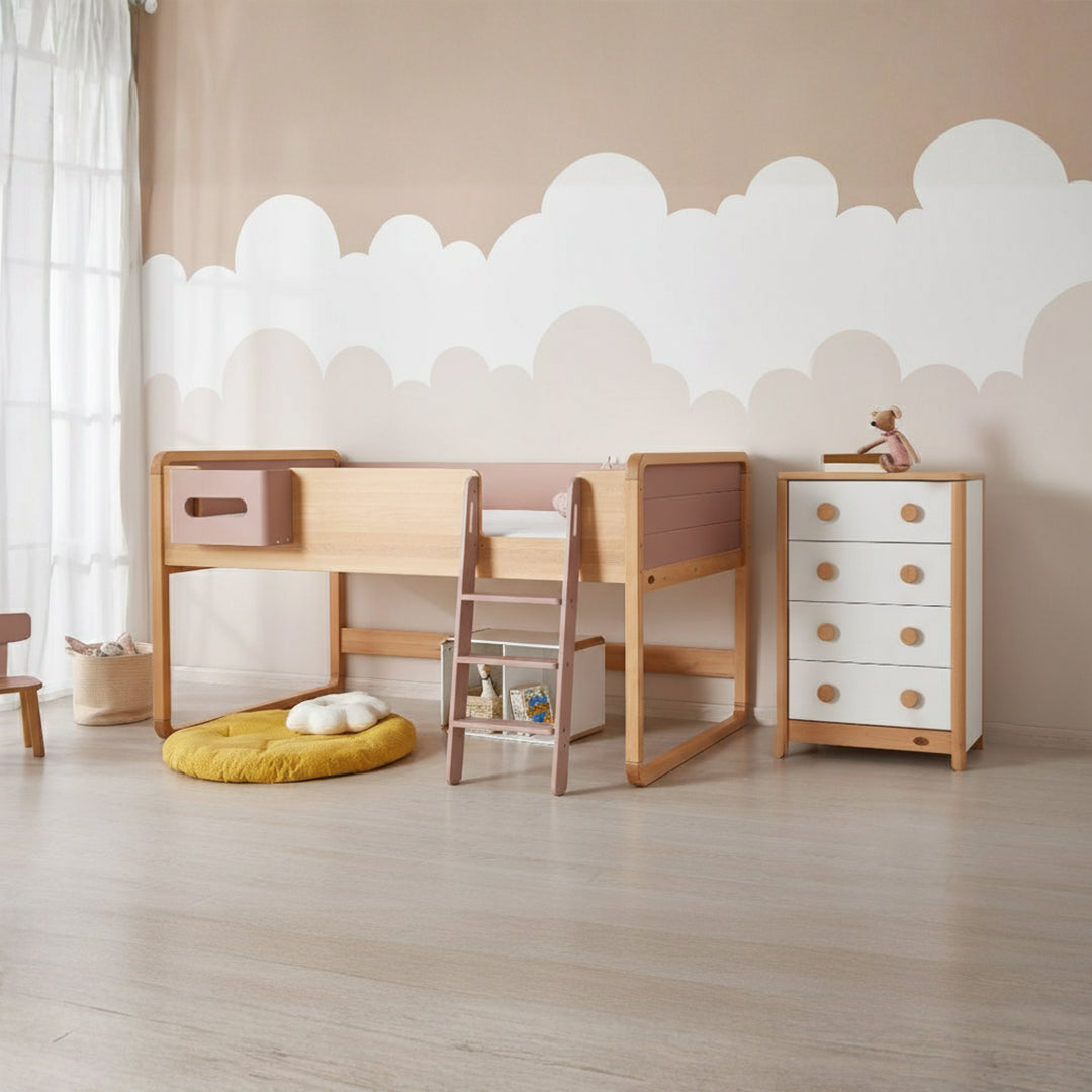 Kids Byron Long Junior Double Loft Bed BK-BYLJDLB/CHBH/BK-LBS/CH -  Kids Beds - ebarza Furniture UAE | Shop Modern Furniture in Abu Dhabi & Dubai - مفروشات ايبازرا في الامارات | تسوق اثاث عصري وديكورات مميزة في دبي وابوظبي