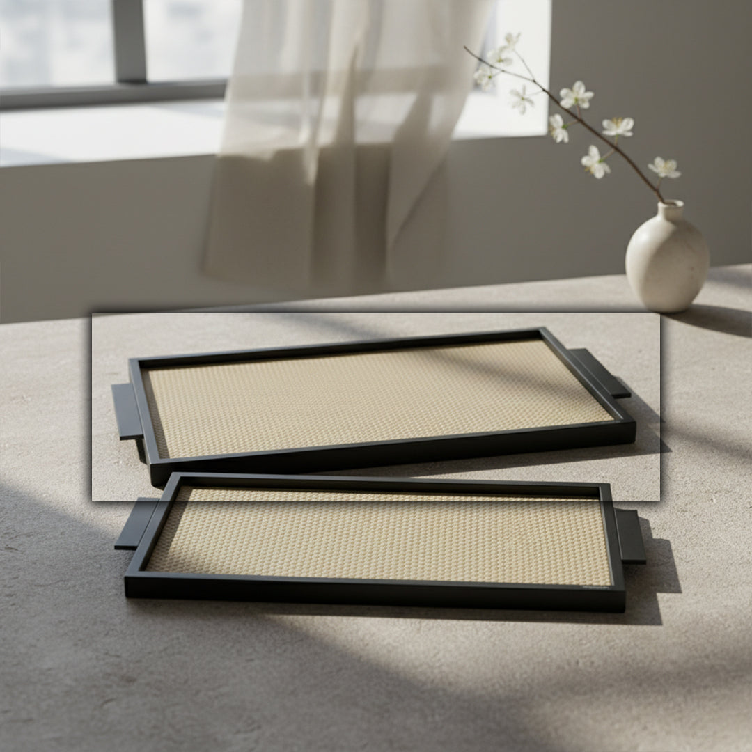 LEATHER & METAL Beige TRAY-L W6047A