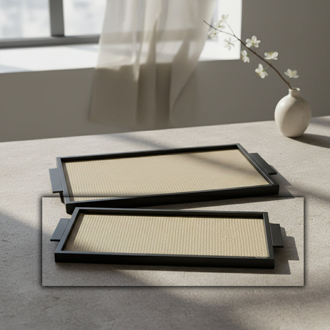 LEATHER & METAL Beige TRAY-S W6048A