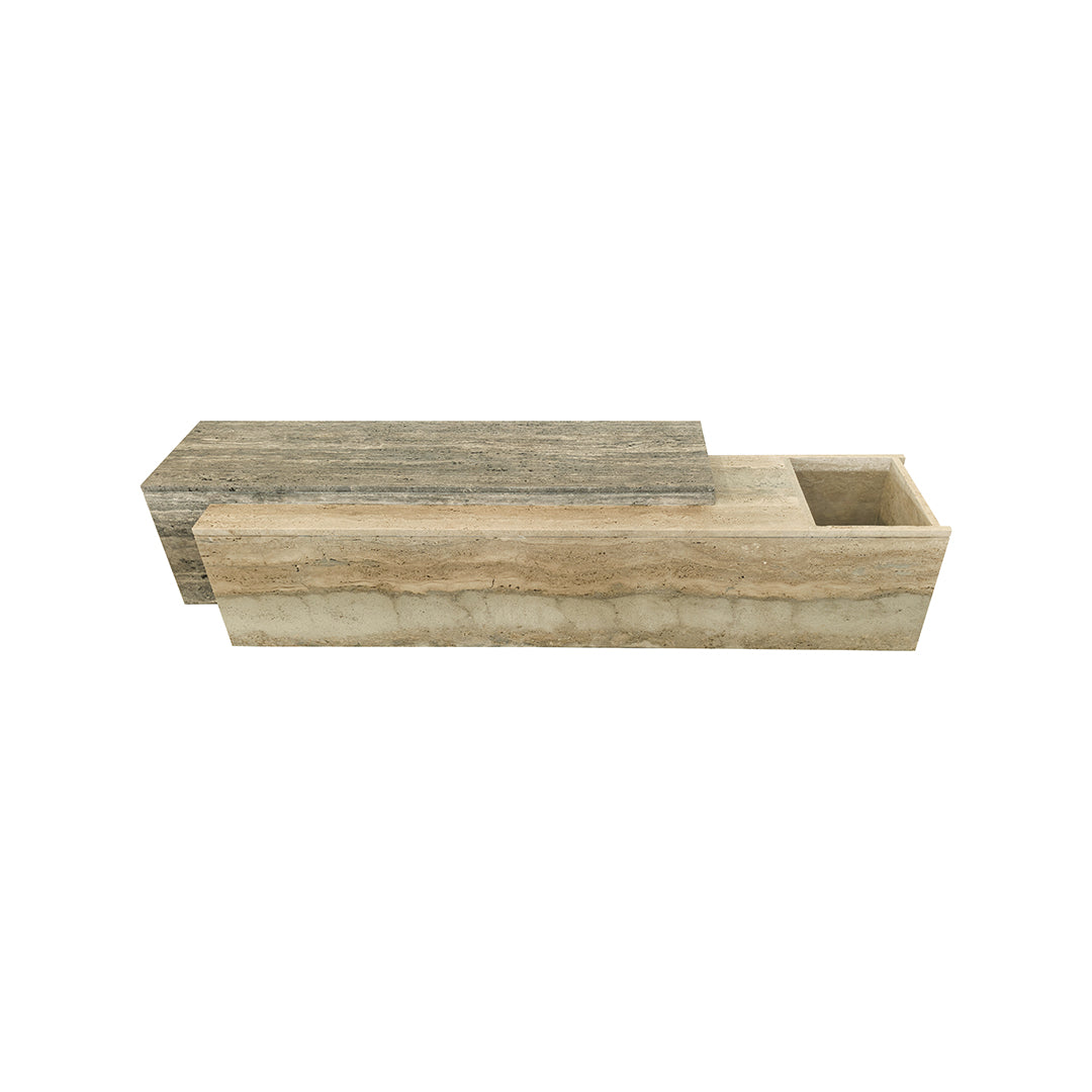 Lapis Travertine Console/ Side Board With Planter Box - EB16 -  Sideboards - ebarza Furniture UAE | Shop Modern Furniture in Abu Dhabi & Dubai - مفروشات ايبازرا في الامارات | تسوق اثاث عصري وديكورات مميزة في دبي وابوظبي