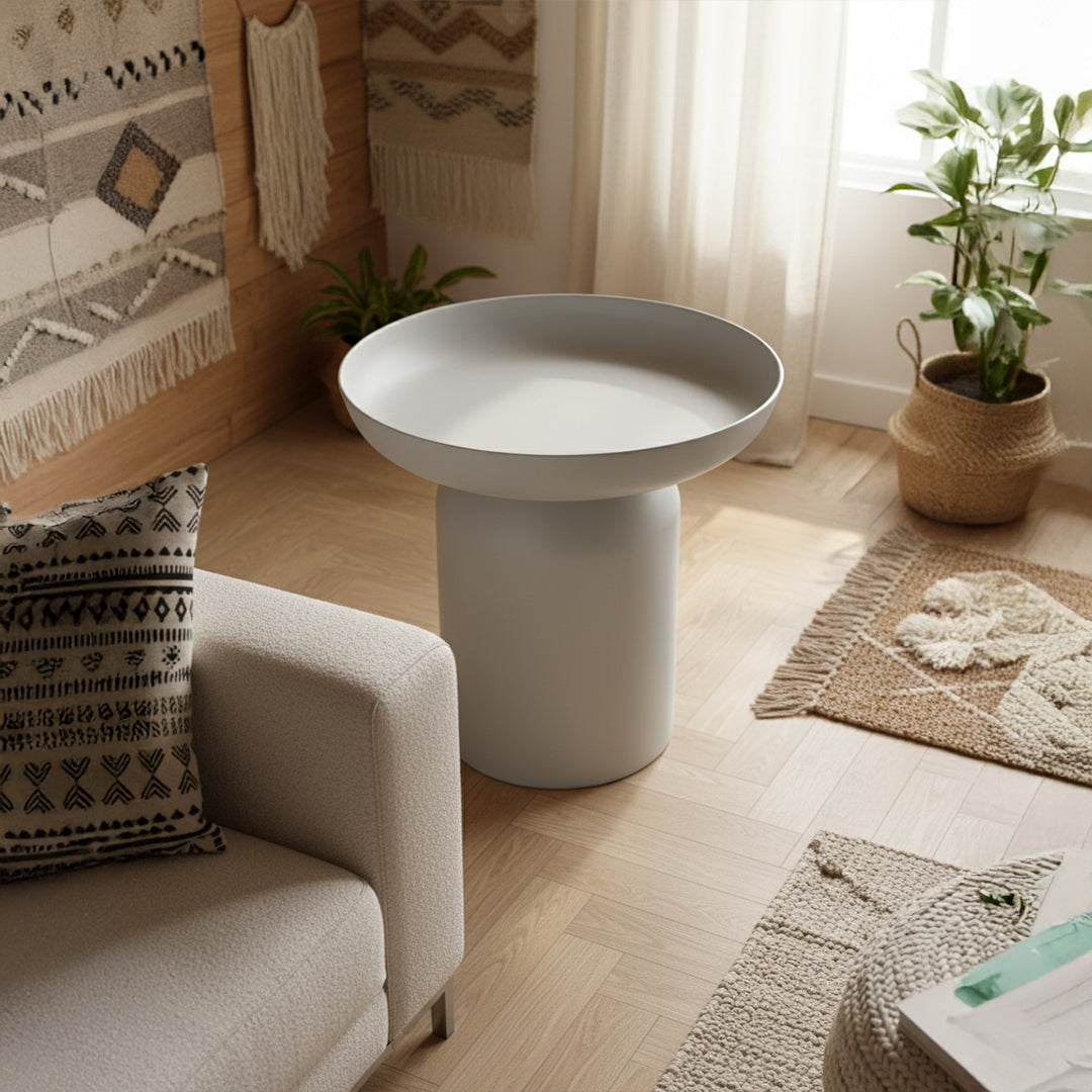 Lime White Side Table GT-490 -  Side Tables - ebarza Furniture UAE | Shop Modern Furniture in Abu Dhabi & Dubai - مفروشات ايبازرا في الامارات | تسوق اثاث عصري وديكورات مميزة في دبي وابوظبي