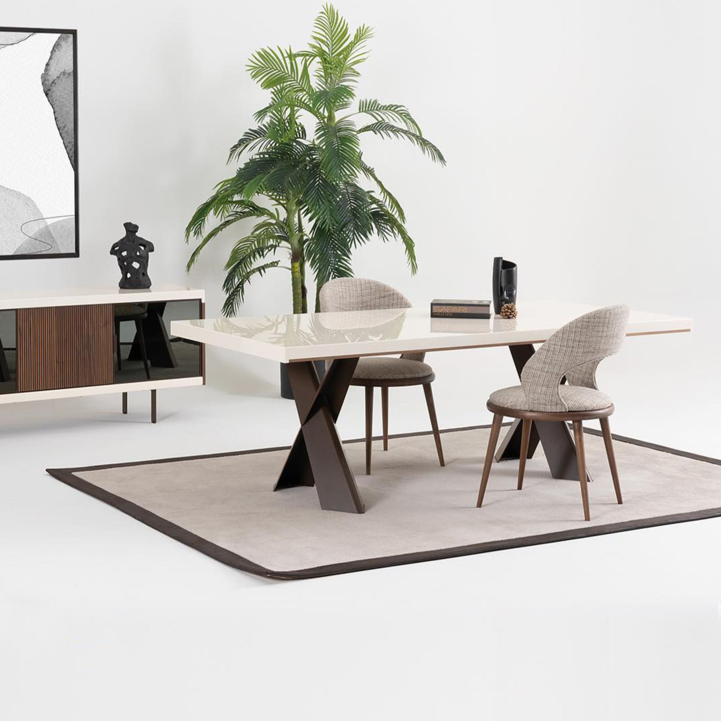 Display Item - Valentina Dining Table Valent-TableNakheel -  USED ITEM | قطعة من المعرض - طاولة سفرة فالنتينا - ebarza Furniture UAE | Shop Modern Furniture in Abu Dhabi & Dubai - مفروشات ايبازرا في الامارات | تسوق اثاث عصري وديكورات مميزة في دبي وابوظبي