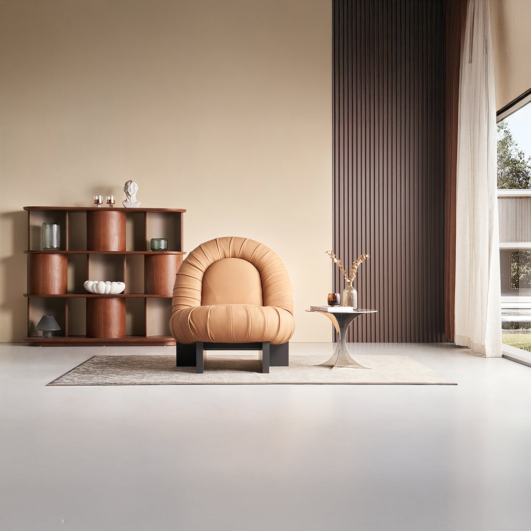 Lounge Chair LC092 - Orange -  Lounge Chairs - ebarza Furniture UAE | Shop Modern Furniture in Abu Dhabi & Dubai - مفروشات ايبازرا في الامارات | تسوق اثاث عصري وديكورات مميزة في دبي وابوظبي