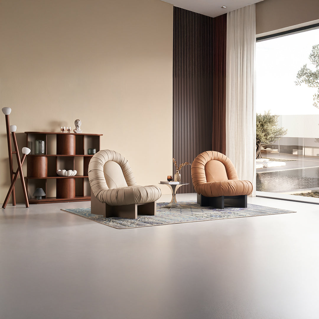 Lounge Chair LC092 - Orange -  Lounge Chairs - ebarza Furniture UAE | Shop Modern Furniture in Abu Dhabi & Dubai - مفروشات ايبازرا في الامارات | تسوق اثاث عصري وديكورات مميزة في دبي وابوظبي