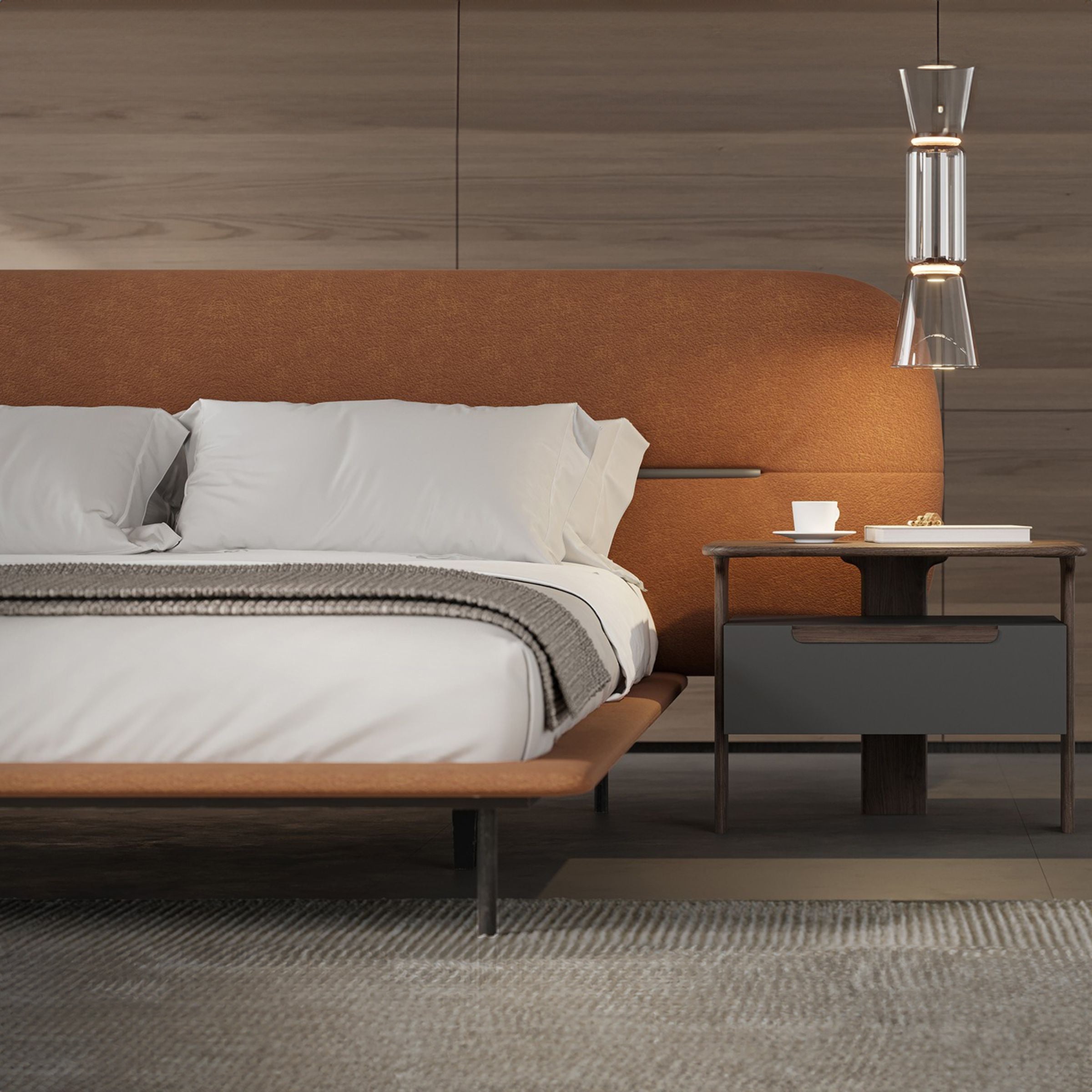 Lova King Size Bedstead YOLVA-BS ORNG -  Bedsteads | سرير بحجم كينج لوفا - ebarza Furniture UAE | Shop Modern Furniture in Abu Dhabi & Dubai - مفروشات ايبازرا في الامارات | تسوق اثاث عصري وديكورات مميزة في دبي وابوظبي