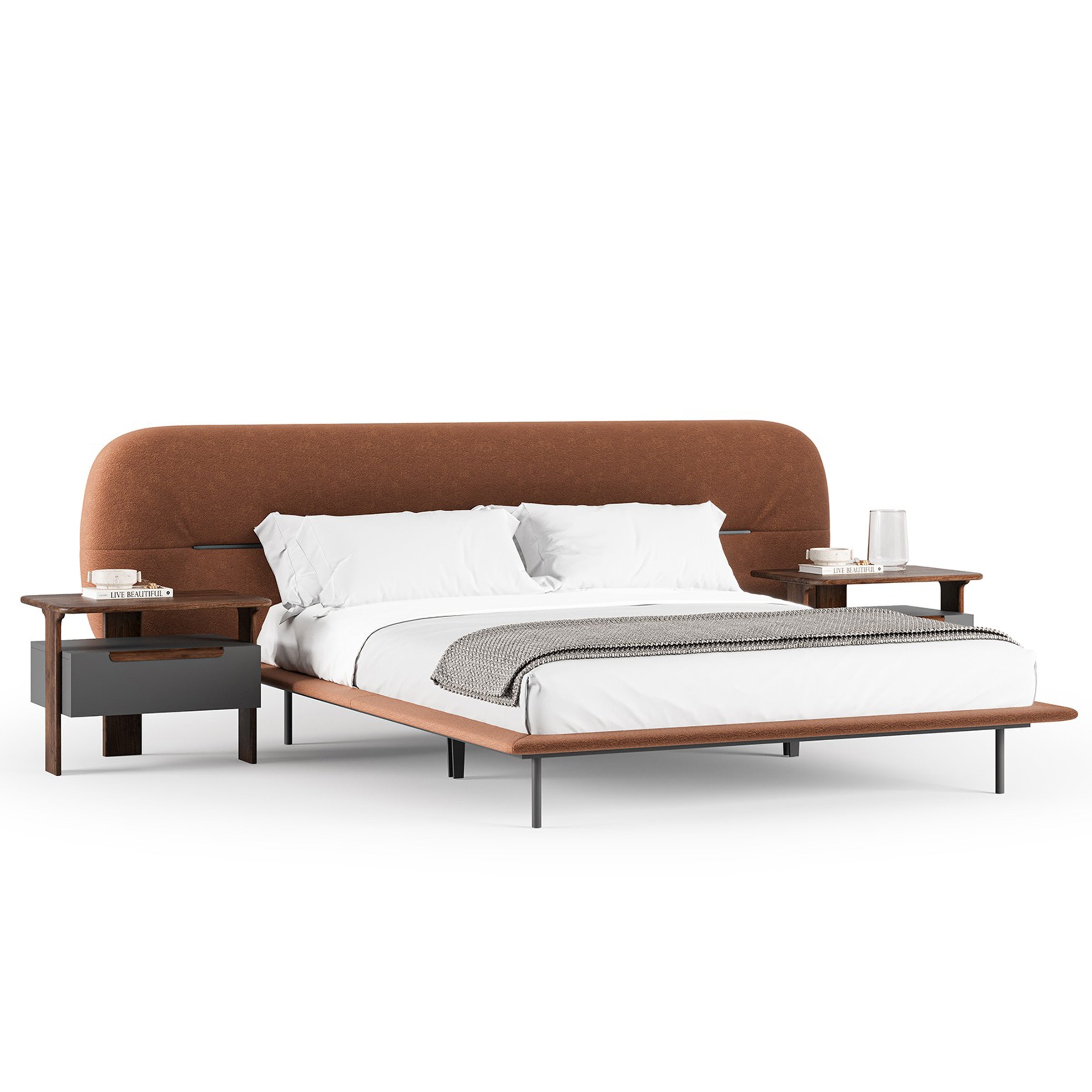 Lova King Size Bedstead YOLVA-BS ORNG -  Bedsteads | سرير بحجم كينج لوفا - ebarza Furniture UAE | Shop Modern Furniture in Abu Dhabi & Dubai - مفروشات ايبازرا في الامارات | تسوق اثاث عصري وديكورات مميزة في دبي وابوظبي