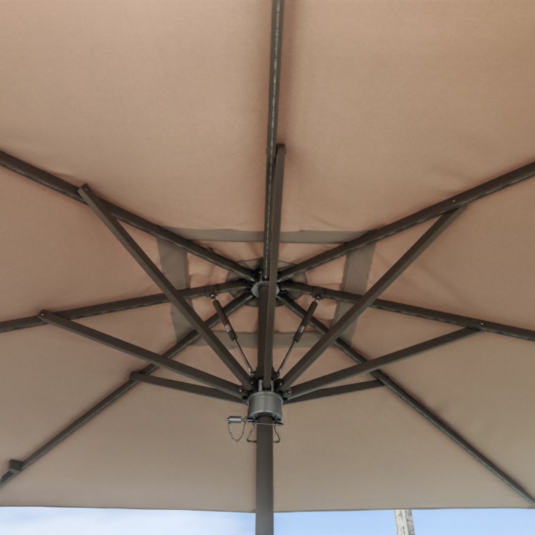 Luxury Hydraulic Center Pole Umbrella MS-1602-2A-LED -  Outdoor Umbrellas - ebarza Furniture UAE | Shop Modern Furniture in Abu Dhabi & Dubai - مفروشات ايبازرا في الامارات | تسوق اثاث عصري وديكورات مميزة في دبي وابوظبي
