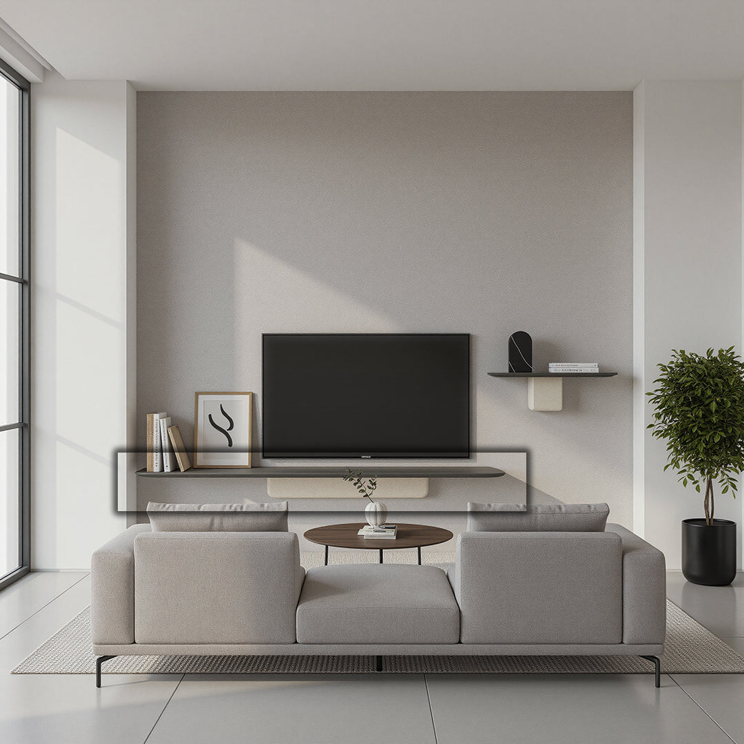 MARMO Hanged T.V Wall Unit/ Long Shelf  big -1 -  TV Units - ebarza Furniture UAE | Shop Modern Furniture in Abu Dhabi & Dubai - مفروشات ايبازرا في الامارات | تسوق اثاث عصري وديكورات مميزة في دبي وابوظبي