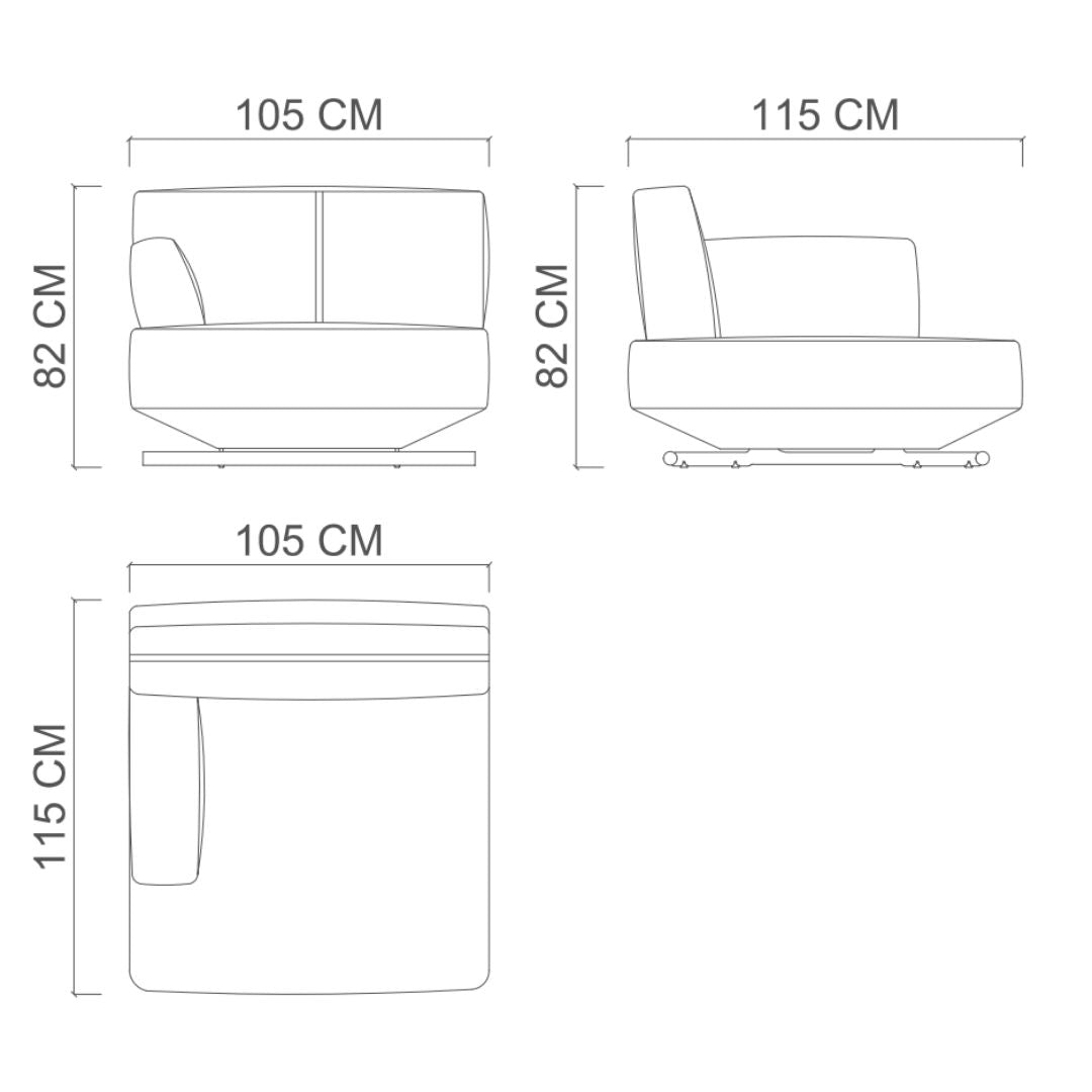 MILA Module with Right Arm YL-MILA-RIGHTARM -  Sofas - ebarza Furniture UAE | Shop Modern Furniture in Abu Dhabi & Dubai - مفروشات ايبازرا في الامارات | تسوق اثاث عصري وديكورات مميزة في دبي وابوظبي