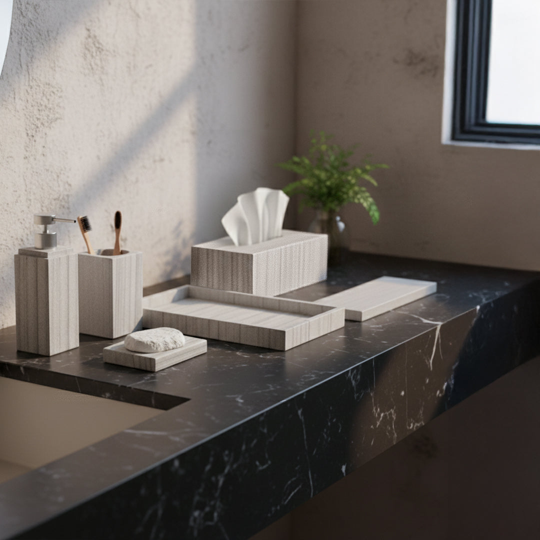 Australian Gray Marble Rectangular Tissue Box (PVC Magnetic Base) SBK893-5A -  Tissue Boxes - ebarza Furniture UAE | Shop Modern Furniture in Abu Dhabi & Dubai - مفروشات ايبازرا في الامارات | تسوق اثاث عصري وديكورات مميزة في دبي وابوظبي