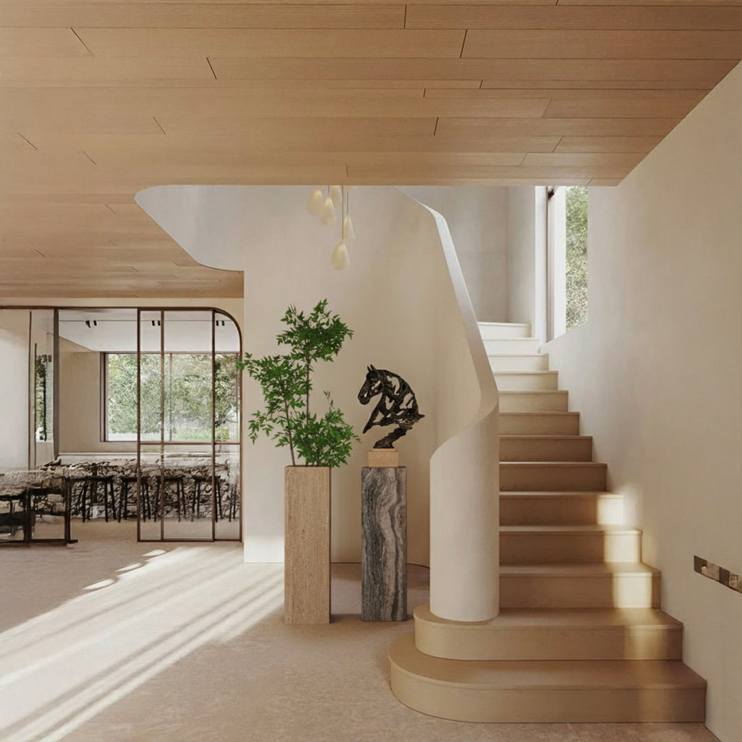 Marble Stand / Planter Box-L T0161 - Beige -  Artwork Stands - ebarza Furniture UAE | Shop Modern Furniture in Abu Dhabi & Dubai - مفروشات ايبازرا في الامارات | تسوق اثاث عصري وديكورات مميزة في دبي وابوظبي