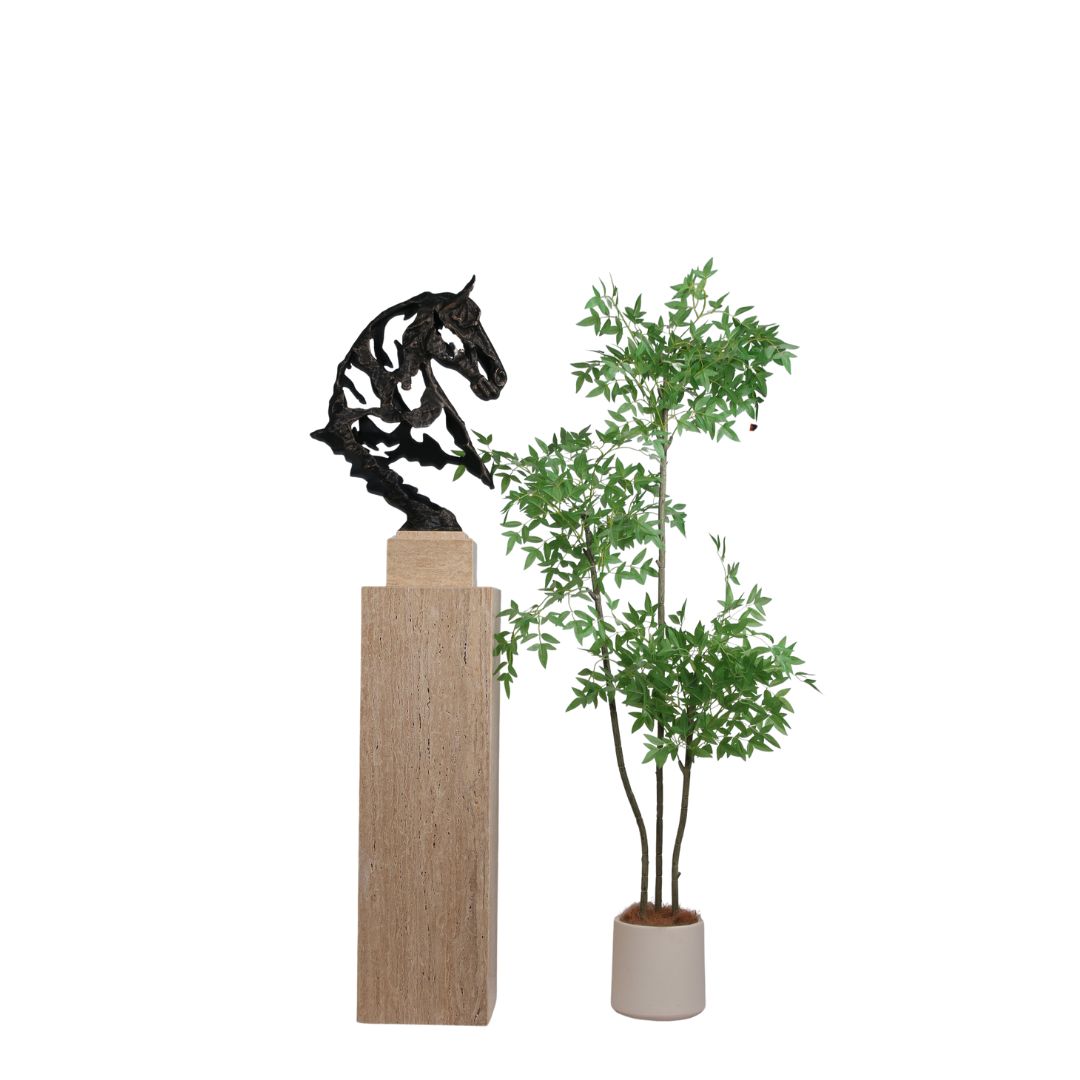 Marble Stand / Planter Box-L T0161 - Beige -  Home Decor Figurines - ebarza Furniture UAE | Shop Modern Furniture in Abu Dhabi & Dubai - مفروشات ايبازرا في الامارات | تسوق اثاث عصري وديكورات مميزة في دبي وابوظبي