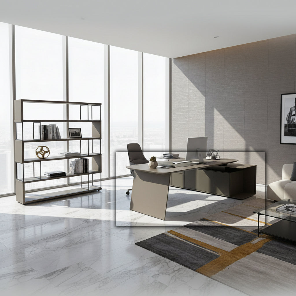 Microfiber Hard Leather Desk OD-252-L -  Office Desks - ebarza Furniture UAE | Shop Modern Furniture in Abu Dhabi & Dubai - مفروشات ايبازرا في الامارات | تسوق اثاث عصري وديكورات مميزة في دبي وابوظبي