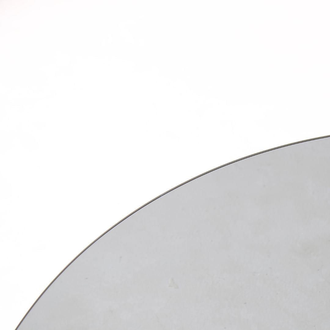 Minimal Grey Glass & Travatine Marble Round Coffee Table CT8683-SG-NEW -  Coffee tables - ebarza Furniture UAE | Shop Modern Furniture in Abu Dhabi & Dubai - مفروشات ايبازرا في الامارات | تسوق اثاث عصري وديكورات مميزة في دبي وابوظبي