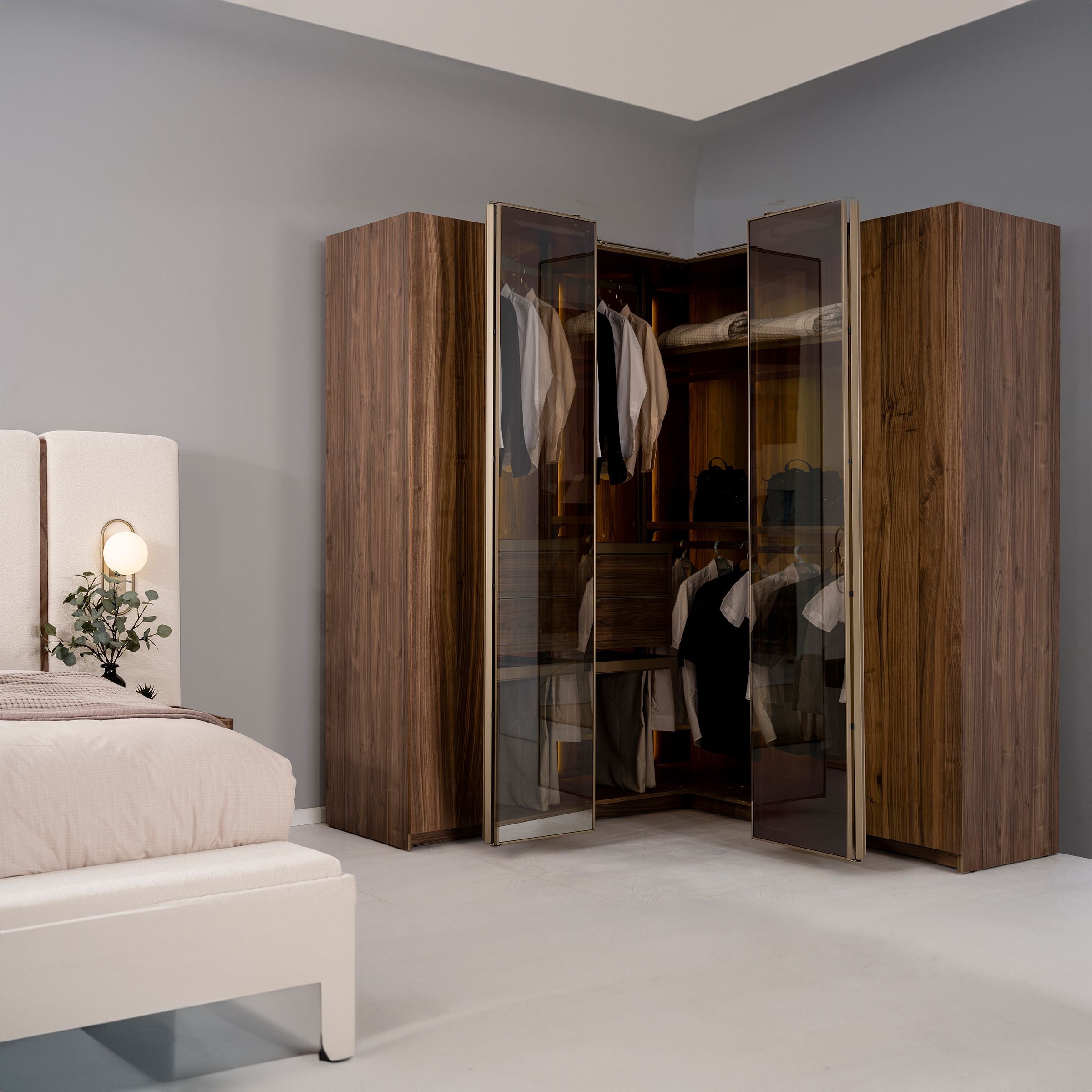 New Antik Corner Wardrobe 200x200cm AKYL-ATKC200 -  Cabinets | خزانة زاوية جديدة أنتيك 200*200 سم - ebarza Furniture UAE | Shop Modern Furniture in Abu Dhabi & Dubai - مفروشات ايبازرا في الامارات | تسوق اثاث عصري وديكورات مميزة في دبي وابوظبي