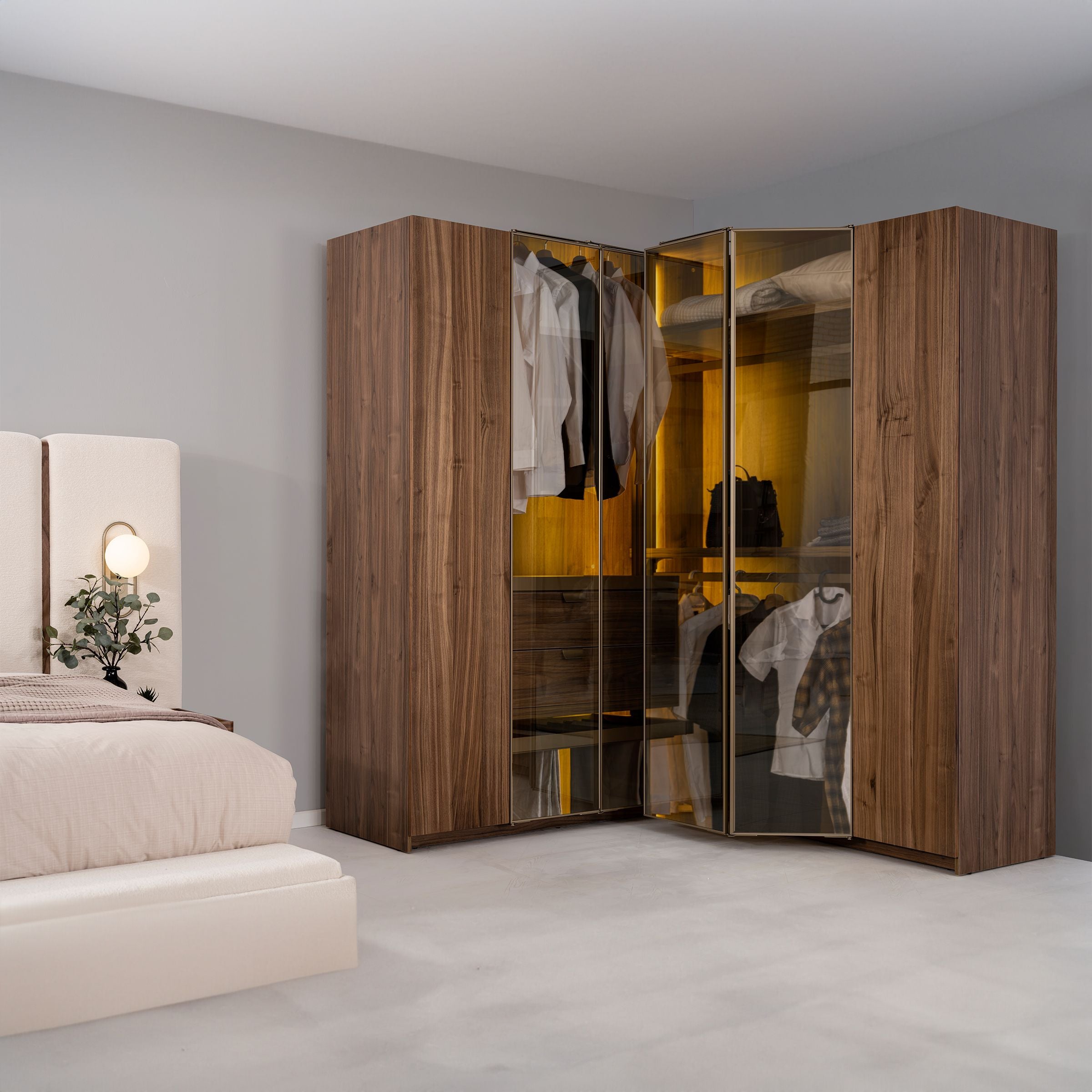 New Antik Corner Wardrobe 200x200cm AKYL-ATKC200 -  Cabinets | خزانة زاوية جديدة أنتيك 200*200 سم - ebarza Furniture UAE | Shop Modern Furniture in Abu Dhabi & Dubai - مفروشات ايبازرا في الامارات | تسوق اثاث عصري وديكورات مميزة في دبي وابوظبي