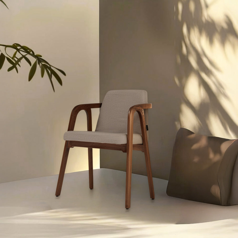 Natura Solid Ash Wood Chair Beige-Dark Walnut -  Chairs - ebarza Furniture UAE | Shop Modern Furniture in Abu Dhabi & Dubai - مفروشات ايبازرا في الامارات | تسوق اثاث عصري وديكورات مميزة في دبي وابوظبي