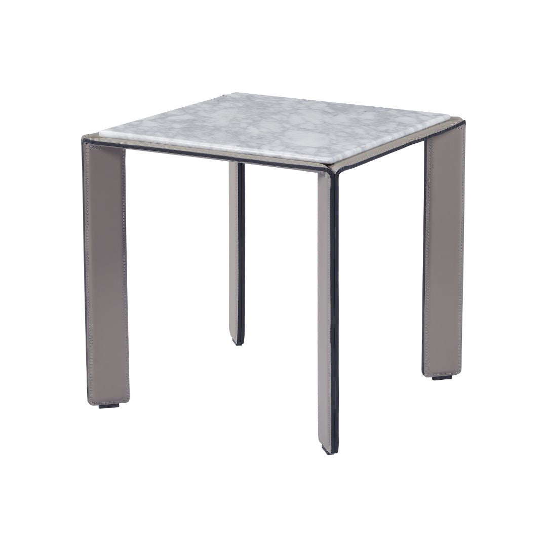 Pre-order 35 Days Delivery Natural Bianco Carrara Venato Marble Side Table CH-1111S -  Side Tables - ebarza Furniture UAE | Shop Modern Furniture in Abu Dhabi & Dubai - مفروشات ايبازرا في الامارات | تسوق اثاث عصري وديكورات مميزة في دبي وابوظبي