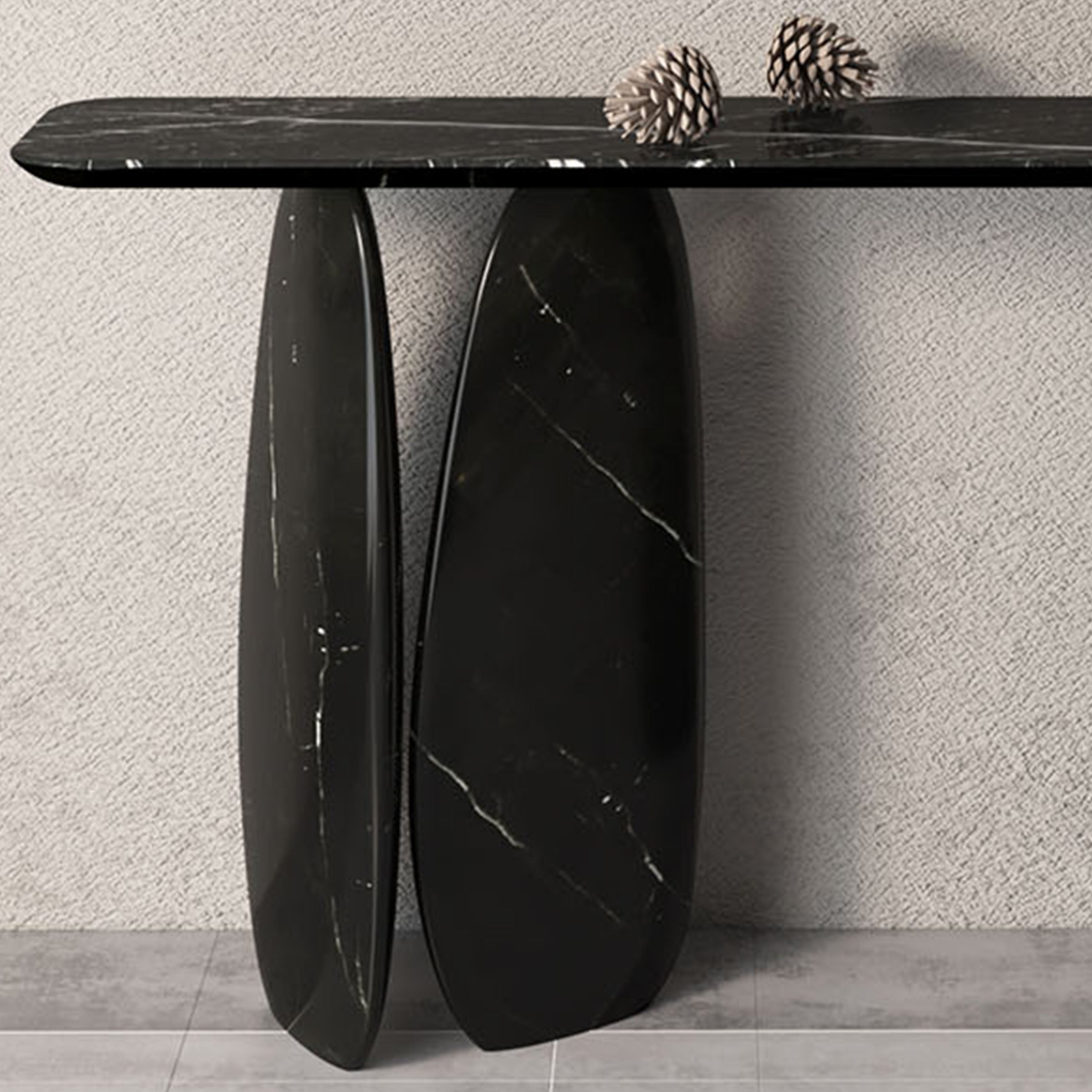 Pre Order 90 Days Delivery - Natural Stone Console Table Nero Marquina 495DTN -  Consoles | الطلب المسبق التسليم خلال 90 يومًا - طاولة كونسول من الحجر الطبيعي نيرو ماركينا - ebarza Furniture UAE | Shop Modern Furniture in Abu Dhabi & Dubai - مفروشات ايبازرا في الامارات | تسوق اثاث عصري وديكورات مميزة في دبي وابوظبي