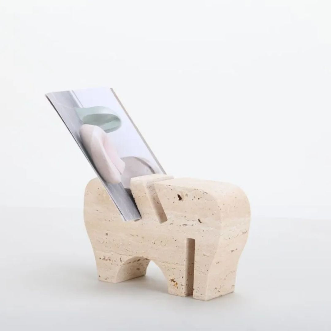 Nature’s Touch-Stone Card Holder for Elegant Desk Organization KH3003 -  Home Decor Figurines | تمثال حيوان الزرافة بالون الكروم - ebarza Furniture UAE | Shop Modern Furniture in Abu Dhabi & Dubai - مفروشات ايبازرا في الامارات | تسوق اثاث عصري وديكورات مميزة في دبي وابوظبي