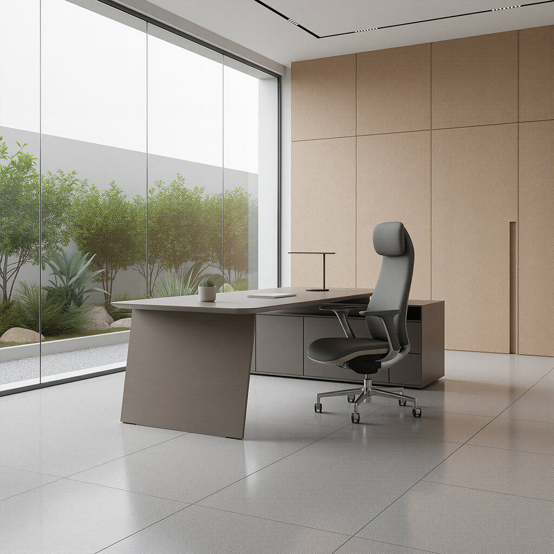 Nigel Leather Office Chair With Wheels 8005H -  Office Chairs - ebarza Furniture UAE | Shop Modern Furniture in Abu Dhabi & Dubai - مفروشات ايبازرا في الامارات | تسوق اثاث عصري وديكورات مميزة في دبي وابوظبي