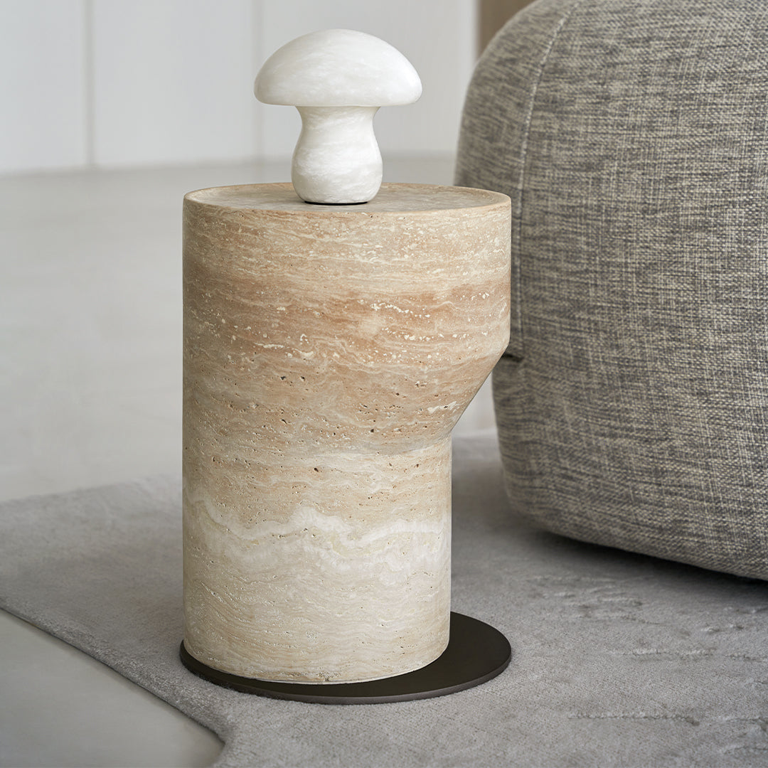 Nimbus Travertine Small Side Table BMCJ-BJ6070-SMALL -  Coffee tables - ebarza Furniture UAE | Shop Modern Furniture in Abu Dhabi & Dubai - مفروشات ايبازرا في الامارات | تسوق اثاث عصري وديكورات مميزة في دبي وابوظبي