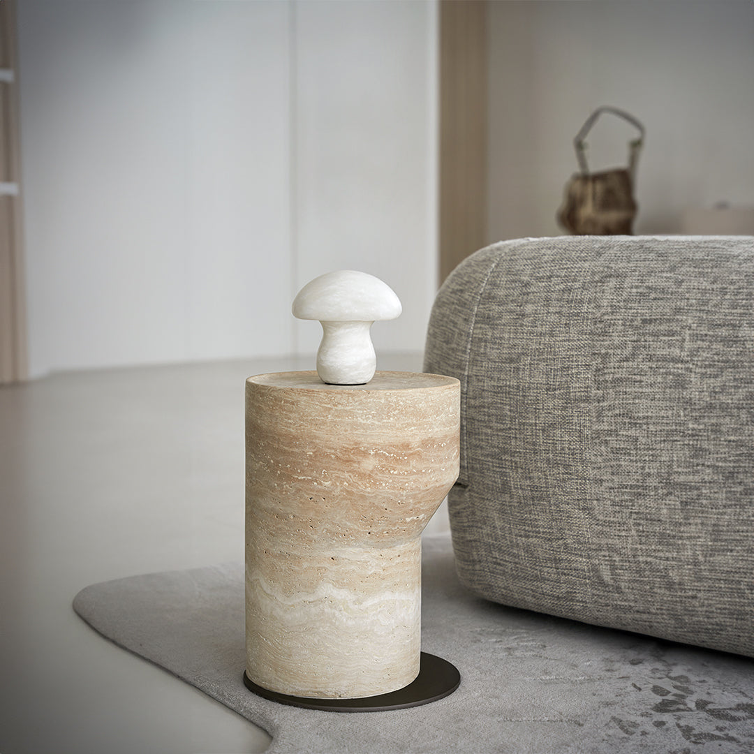 Nimbus Travertine Small Side Table BMCJ-BJ6070-SMALL -  Coffee tables - ebarza Furniture UAE | Shop Modern Furniture in Abu Dhabi & Dubai - مفروشات ايبازرا في الامارات | تسوق اثاث عصري وديكورات مميزة في دبي وابوظبي