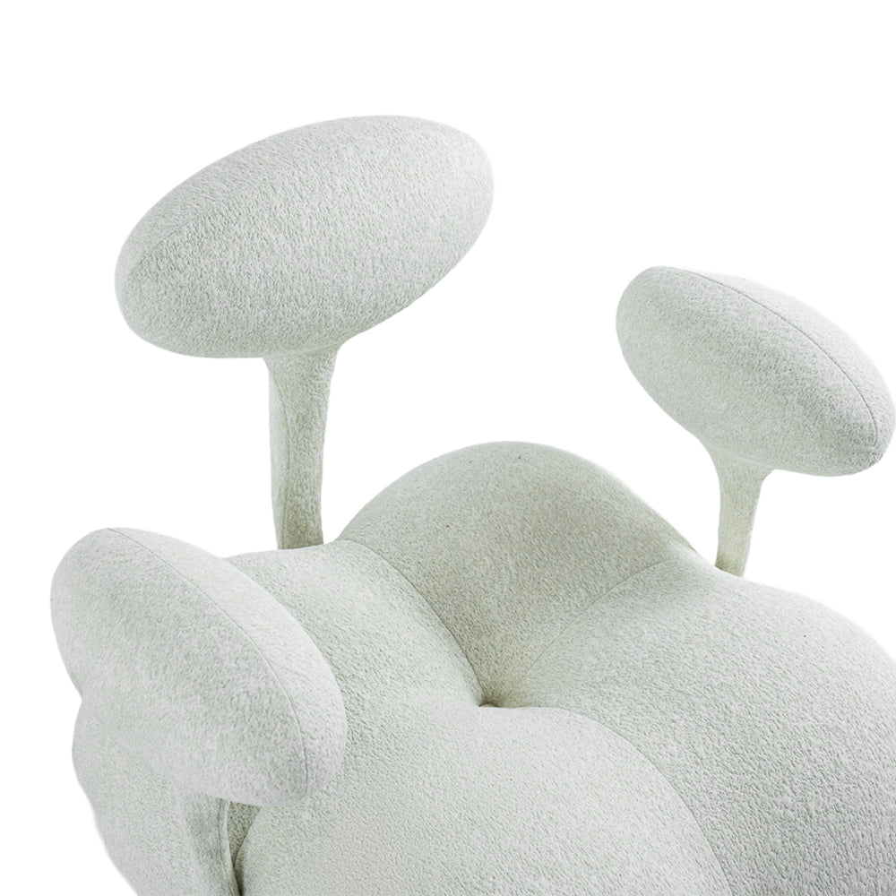 Nodus Lounge Chair PZ-666-L - Beige White -  Lounge Chairs - ebarza Furniture UAE | Shop Modern Furniture in Abu Dhabi & Dubai - مفروشات ايبازرا في الامارات | تسوق اثاث عصري وديكورات مميزة في دبي وابوظبي