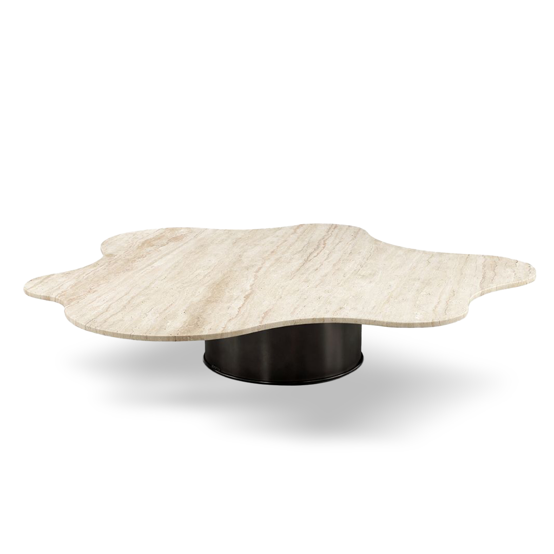 White Travertine Coffee Table ST765 -  Coffee tables - ebarza Furniture UAE | Shop Modern Furniture in Abu Dhabi & Dubai - مفروشات ايبازرا في الامارات | تسوق اثاث عصري وديكورات مميزة في دبي وابوظبي