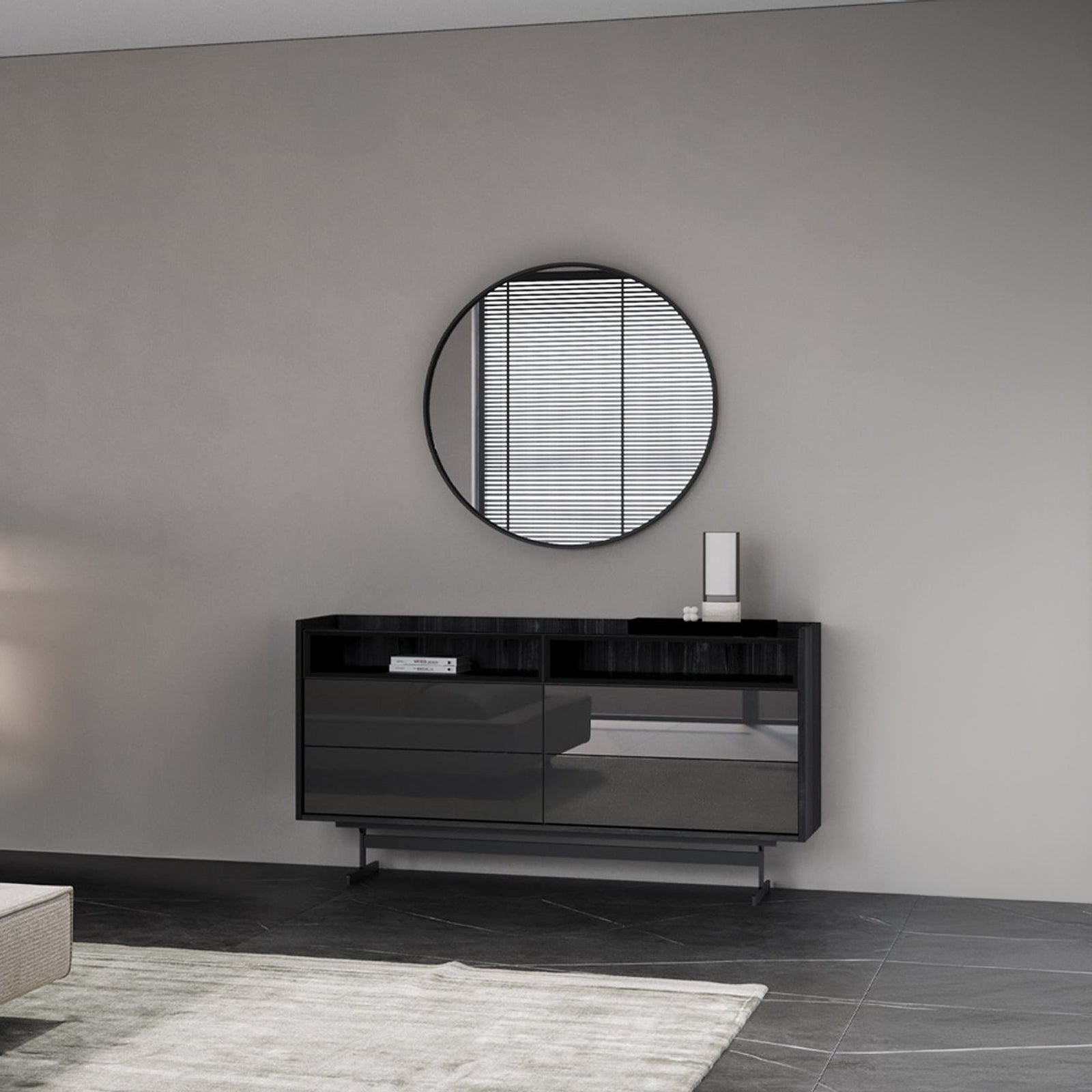 Collection Grey Dresser And Mirror YLCG-DM -  Dressers and Mirrors - ebarza Furniture UAE | Shop Modern Furniture in Abu Dhabi & Dubai - مفروشات ايبازرا في الامارات | تسوق اثاث عصري وديكورات مميزة في دبي وابوظبي