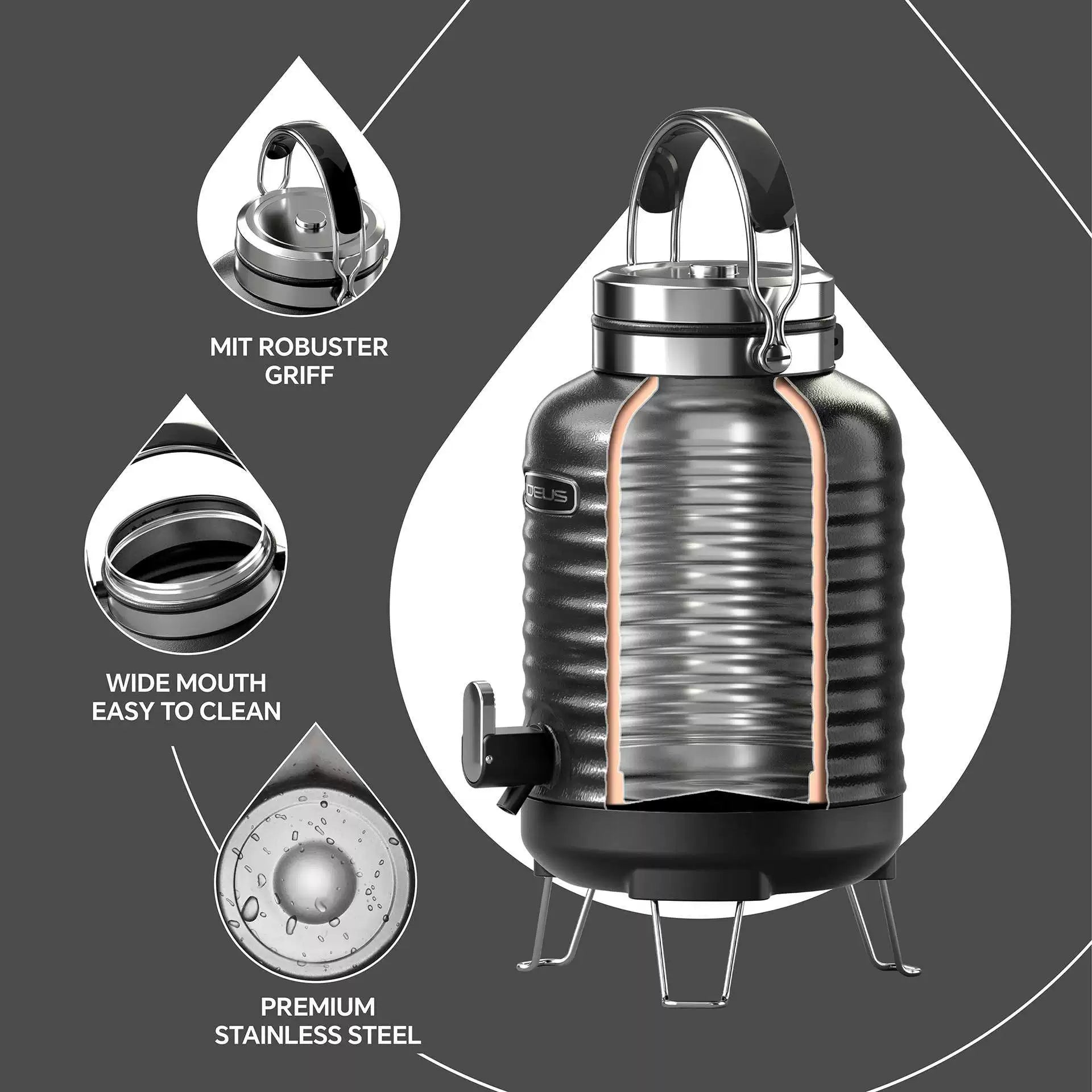 Pre-order 15 Days Delivery Deke Water Jar 5L-Green SHALDK170HMGR -  Drinkware - ebarza Furniture UAE | Shop Modern Furniture in Abu Dhabi & Dubai - مفروشات ايبازرا في الامارات | تسوق اثاث عصري وديكورات مميزة في دبي وابوظبي