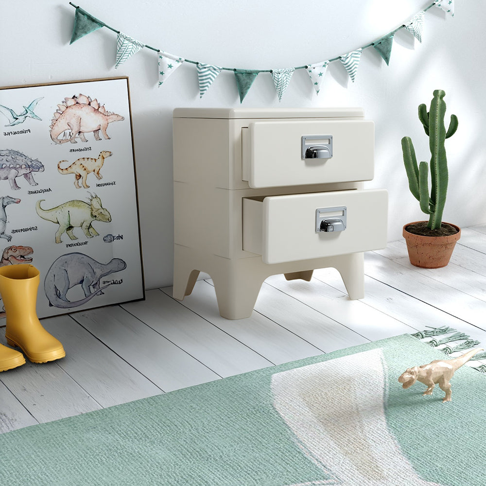 Off White ABS Side Table/Bedside Table BB-017 -  Side Tables - ebarza Furniture UAE | Shop Modern Furniture in Abu Dhabi & Dubai - مفروشات ايبازرا في الامارات | تسوق اثاث عصري وديكورات مميزة في دبي وابوظبي