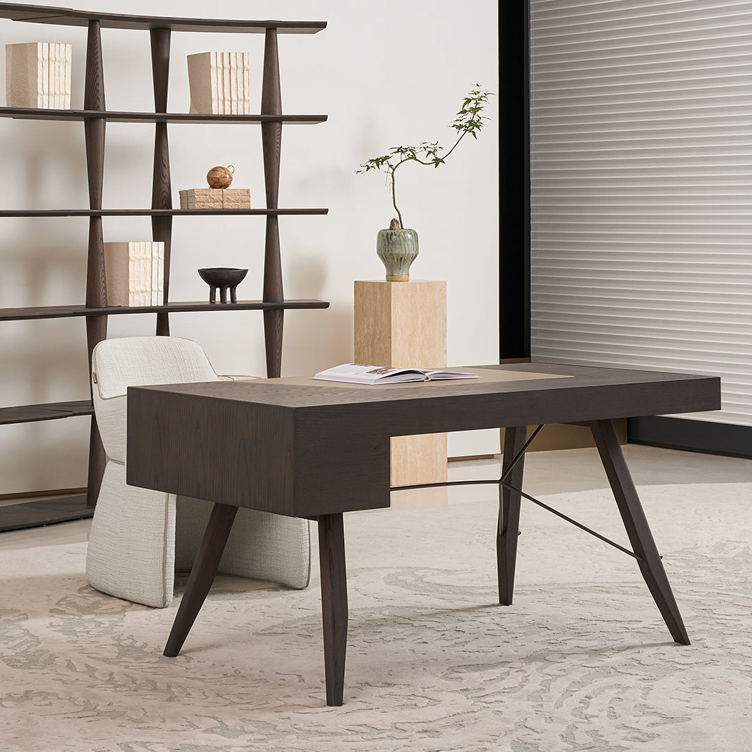 Desert Saddle Leather Office Desk BMBO-ST8026 -  Dressers - ebarza Furniture UAE | Shop Modern Furniture in Abu Dhabi & Dubai - مفروشات ايبازرا في الامارات | تسوق اثاث عصري وديكورات مميزة في دبي وابوظبي