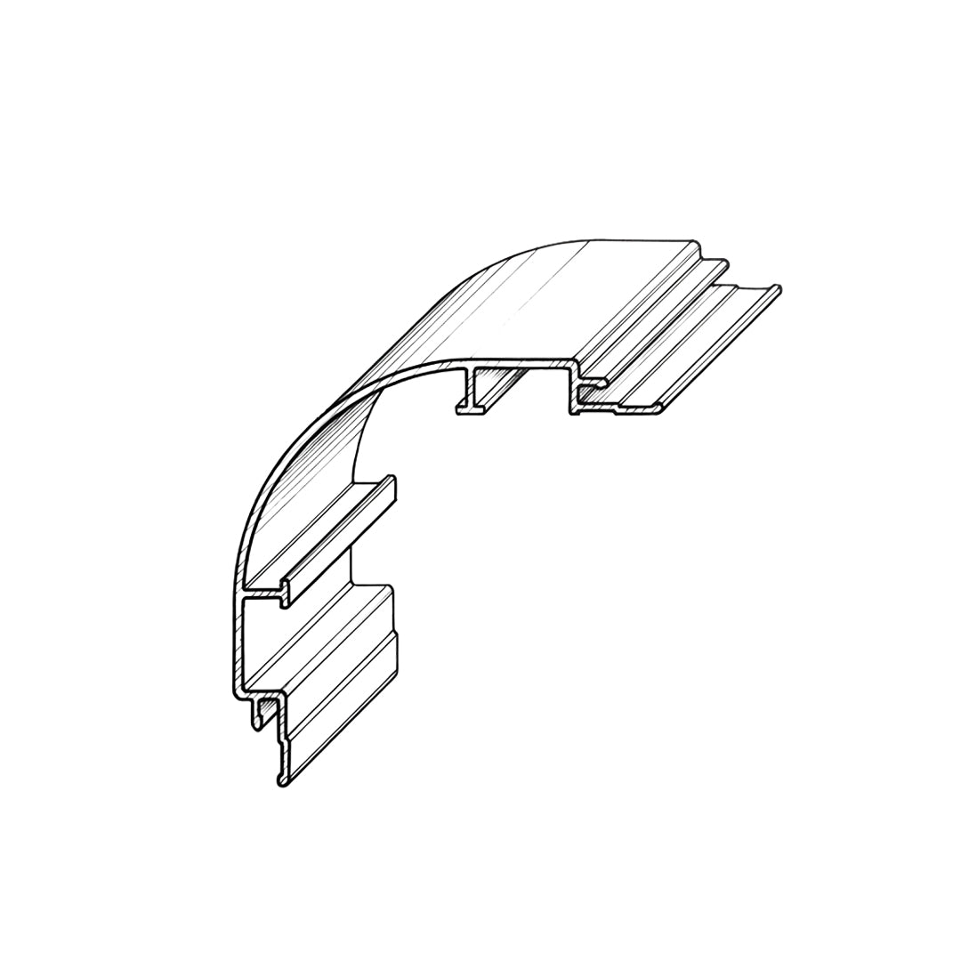 320H-ALUMINUM PROFILE- DESIGN SHAPE: Outcorner trim COLOUR : North American Oak-H199