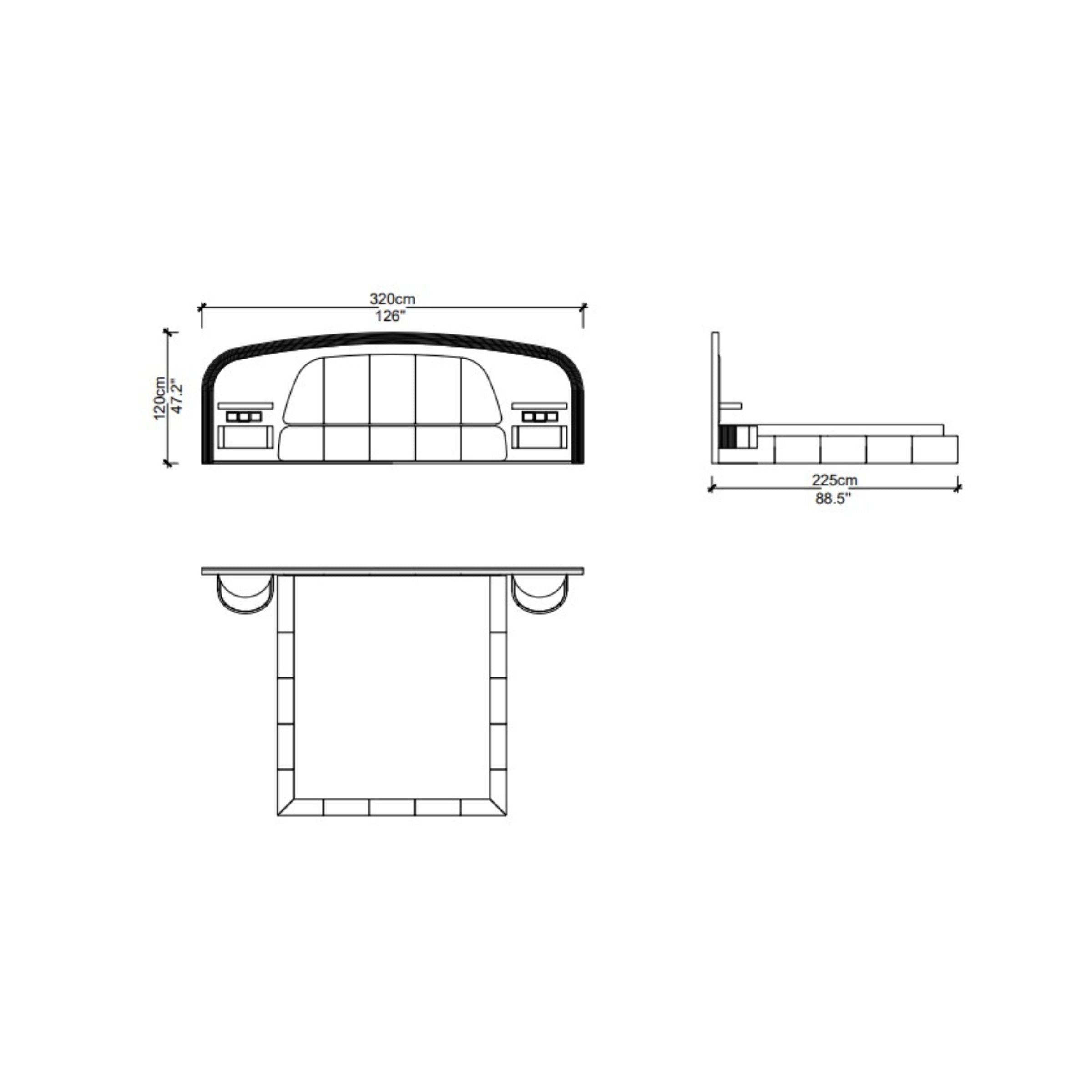 Vega King Size Bedstead with 2X Bedside tables KARVEG001 -  Bedsteads | سرير فيجا بحجم كينج مع طاولات بجانب السرير - ebarza Furniture UAE | Shop Modern Furniture in Abu Dhabi & Dubai - مفروشات ايبازرا في الامارات | تسوق اثاث عصري وديكورات مميزة في دبي وابوظبي