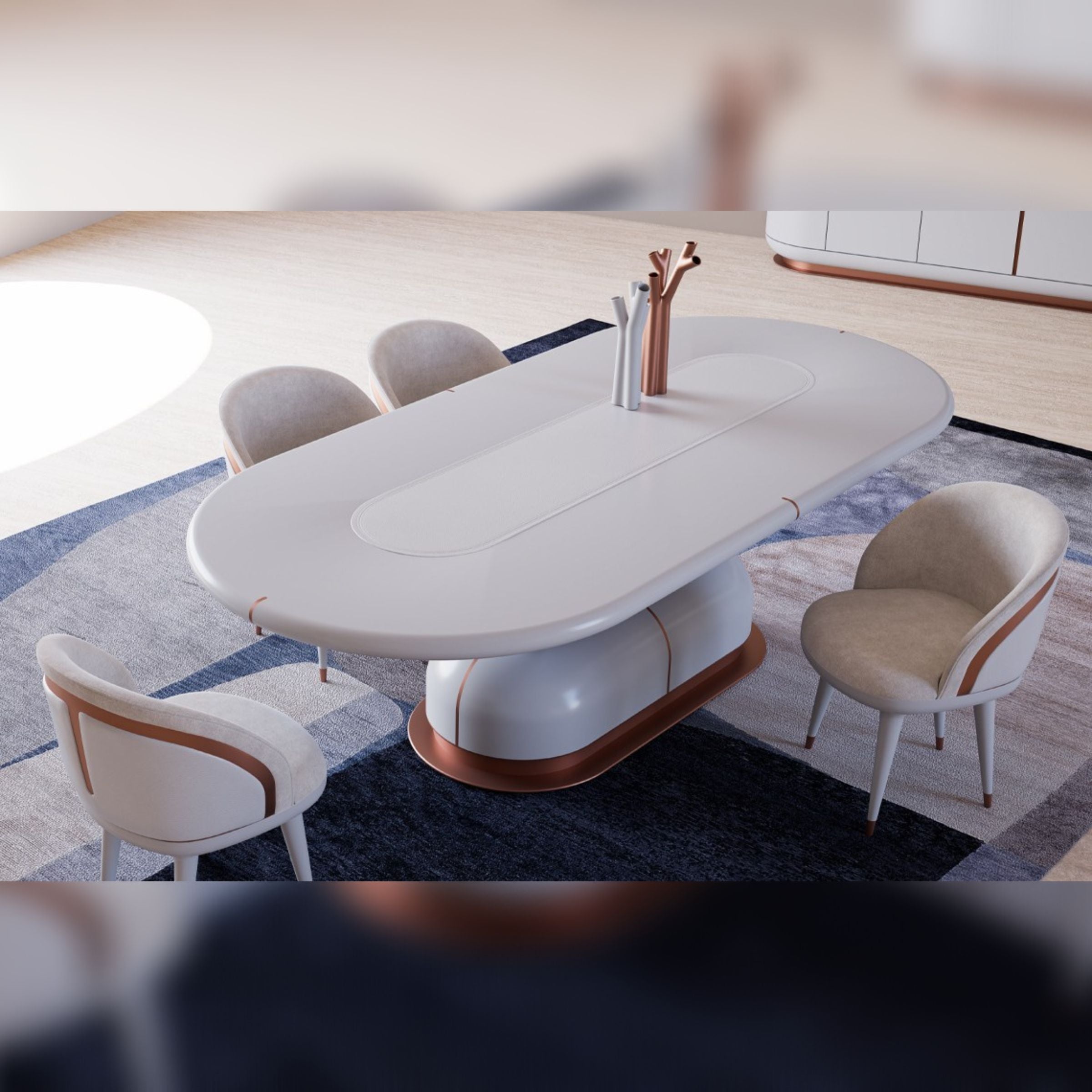 Display Item - Tulip Dining Table 260*120 CM MASTLP001-YAS -  USED ITEM | قطعة من المعرض - طاولة طعام توليب 260 * 120 سم - ebarza Furniture UAE | Shop Modern Furniture in Abu Dhabi & Dubai - مفروشات ايبازرا في الامارات | تسوق اثاث عصري وديكورات مميزة في دبي وابوظبي