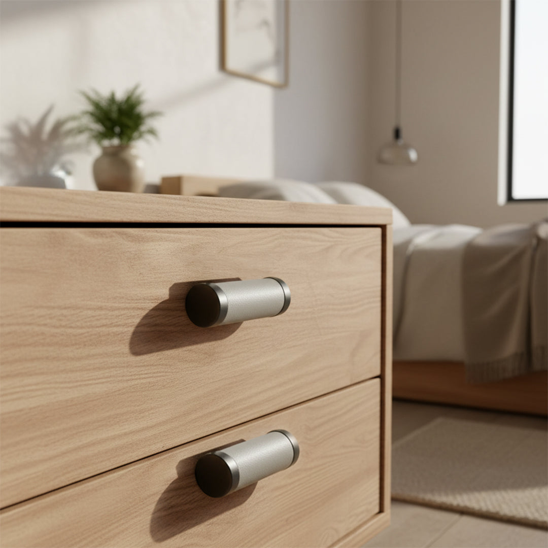 Pull Handle Grey Leather 2167-59mm/ Leather -  Door Handles - ebarza Furniture UAE | Shop Modern Furniture in Abu Dhabi & Dubai - مفروشات ايبازرا في الامارات | تسوق اثاث عصري وديكورات مميزة في دبي وابوظبي