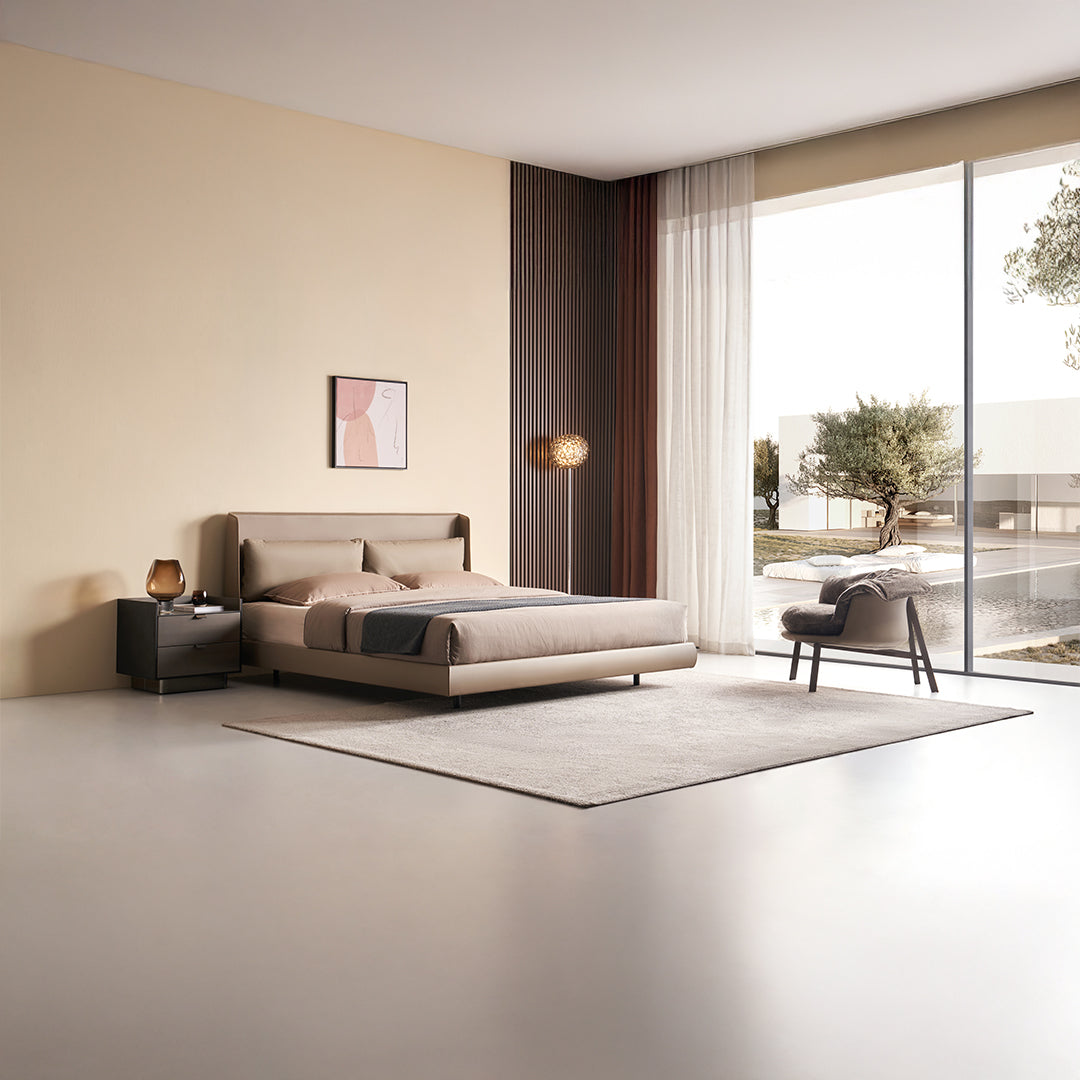 Queen Size Bed B030 - Queen -  Bedsteads - ebarza Furniture UAE | Shop Modern Furniture in Abu Dhabi & Dubai - مفروشات ايبازرا في الامارات | تسوق اثاث عصري وديكورات مميزة في دبي وابوظبي