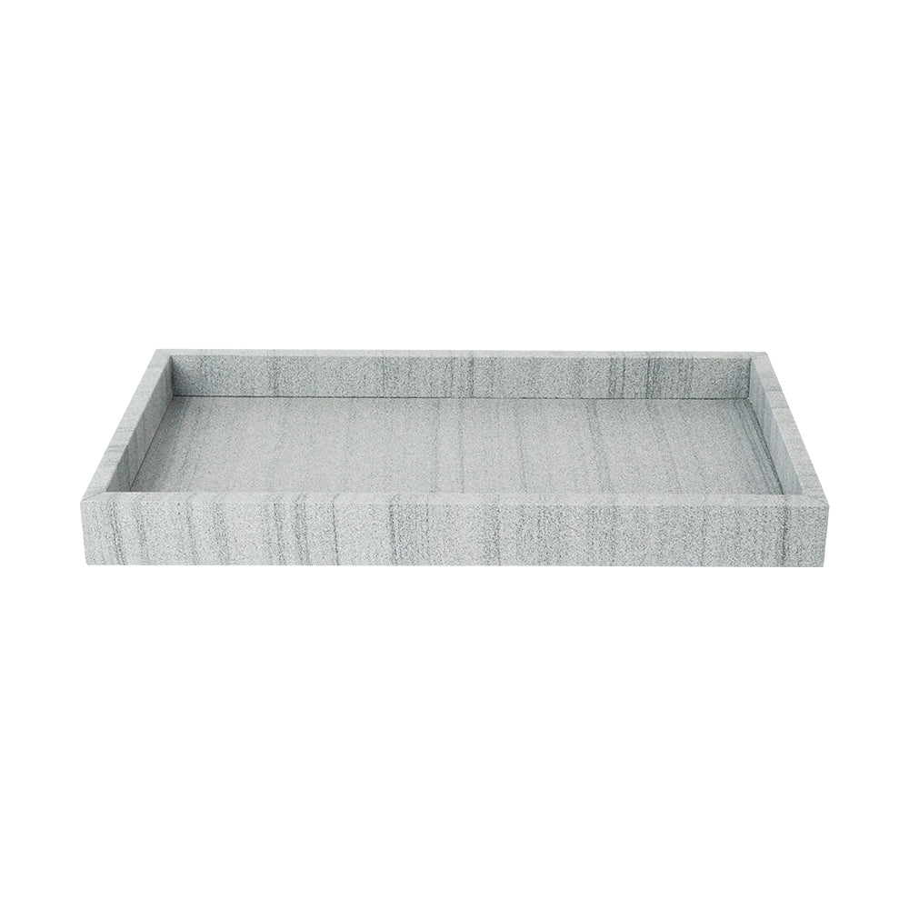 Australian Gray Marble Rectangular Medium Tray RHB893 -  Trays | صينية صغيرة بيضاوية رخامية على شكل زهرة باوانج - ebarza Furniture UAE | Shop Modern Furniture in Abu Dhabi & Dubai - مفروشات ايبازرا في الامارات | تسوق اثاث عصري وديكورات مميزة في دبي وابوظبي