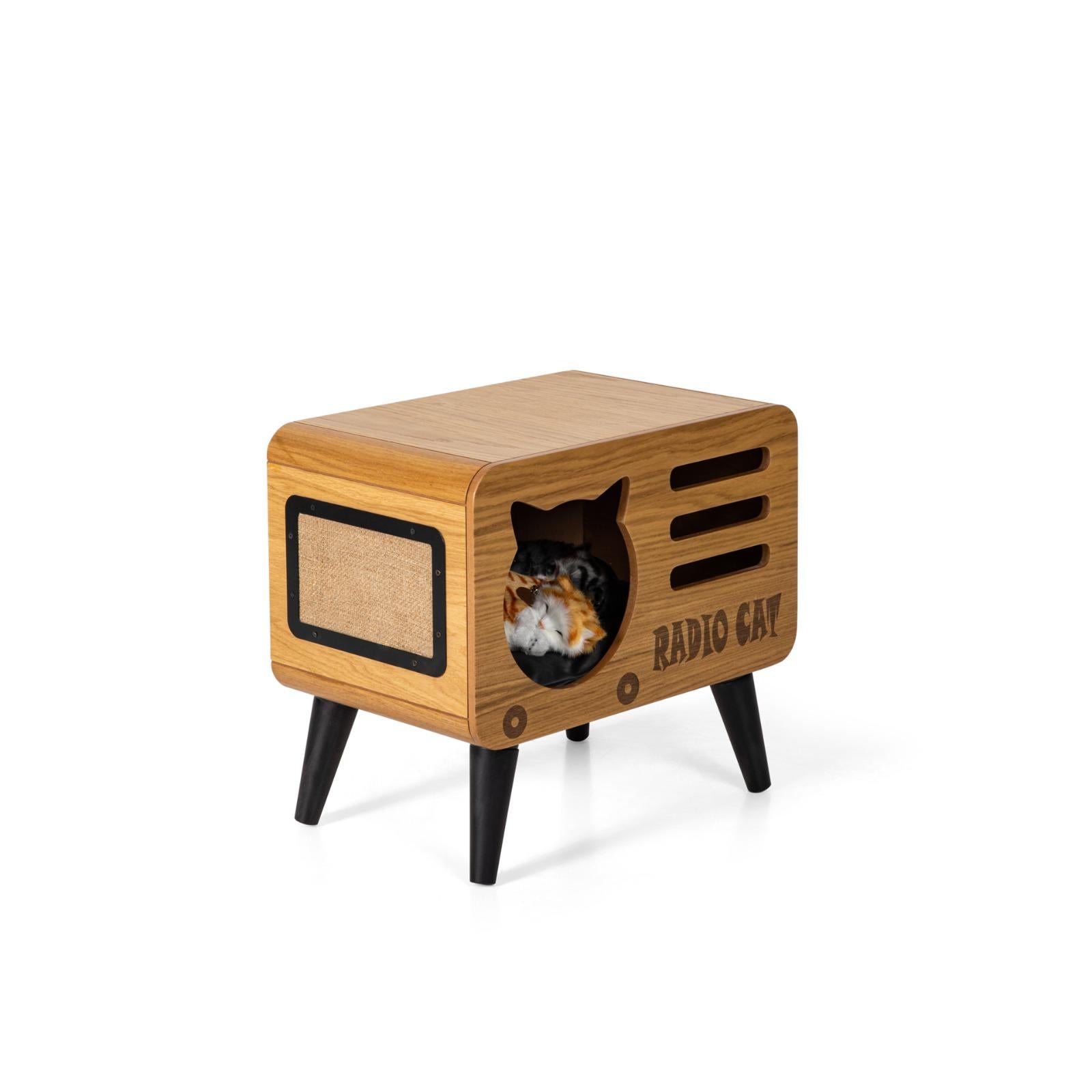 Cat house & Vintage Radio Coffee Table HW-RCS1CT -  Side Tables | طاولة قهوة راديو كات - ebarza Furniture UAE | Shop Modern Furniture in Abu Dhabi & Dubai - مفروشات ايبازرا في الامارات | تسوق اثاث عصري وديكورات مميزة في دبي وابوظبي