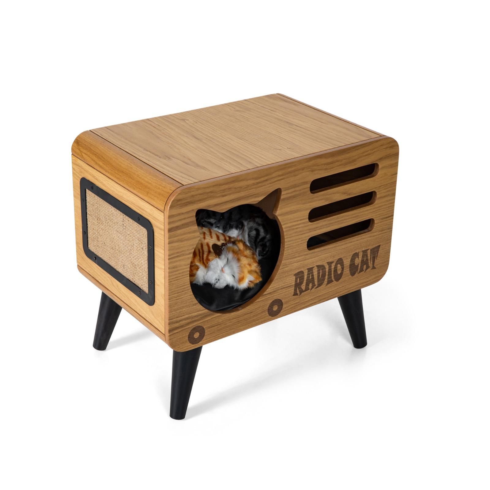 Cat house & Vintage Radio Coffee Table HW-RCS1CT -  Side Tables | طاولة قهوة راديو كات - ebarza Furniture UAE | Shop Modern Furniture in Abu Dhabi & Dubai - مفروشات ايبازرا في الامارات | تسوق اثاث عصري وديكورات مميزة في دبي وابوظبي