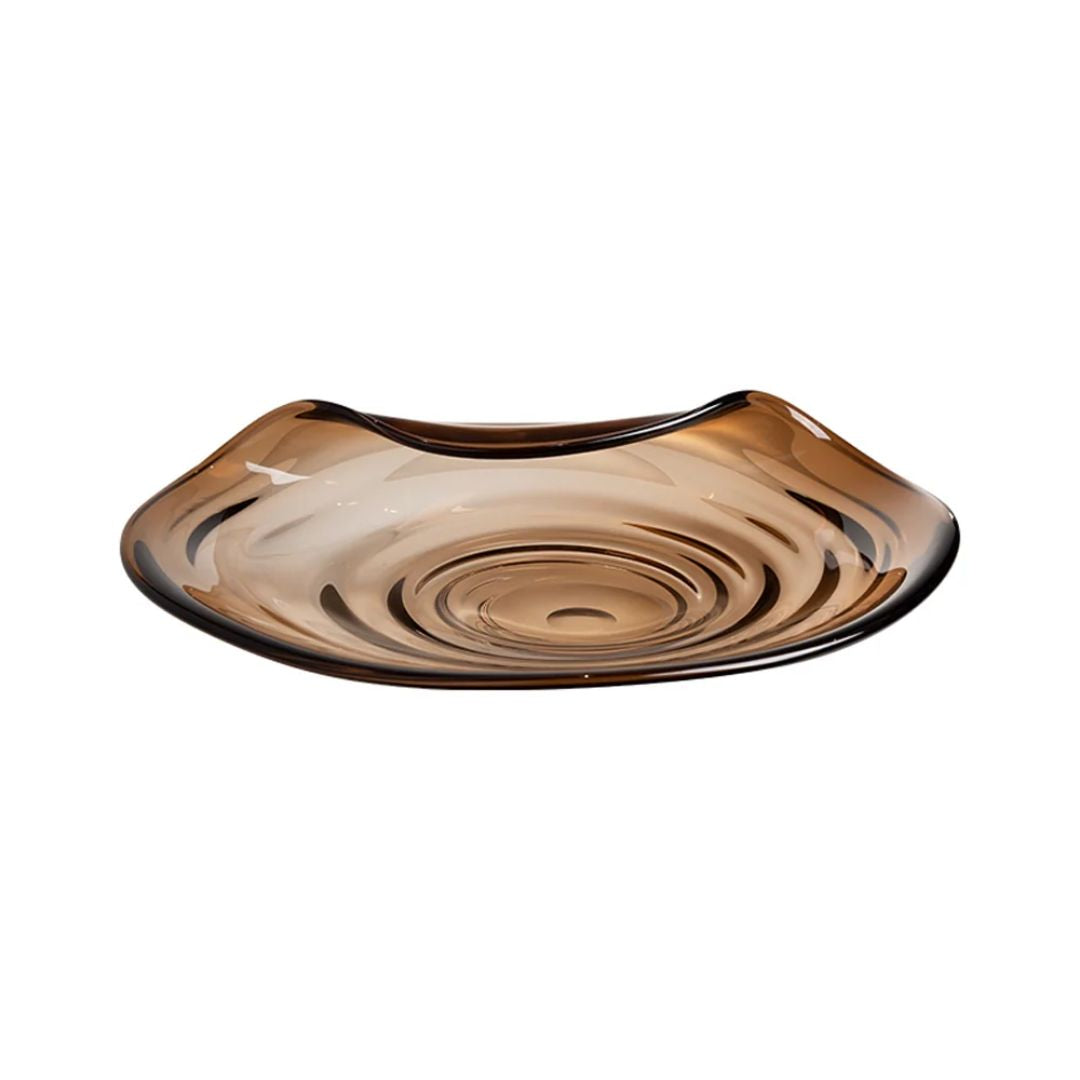 Rolled Large Plate-Brown FB-E23038 -  Bowls - ebarza Furniture UAE | Shop Modern Furniture in Abu Dhabi & Dubai - مفروشات ايبازرا في الامارات | تسوق اثاث عصري وديكورات مميزة في دبي وابوظبي